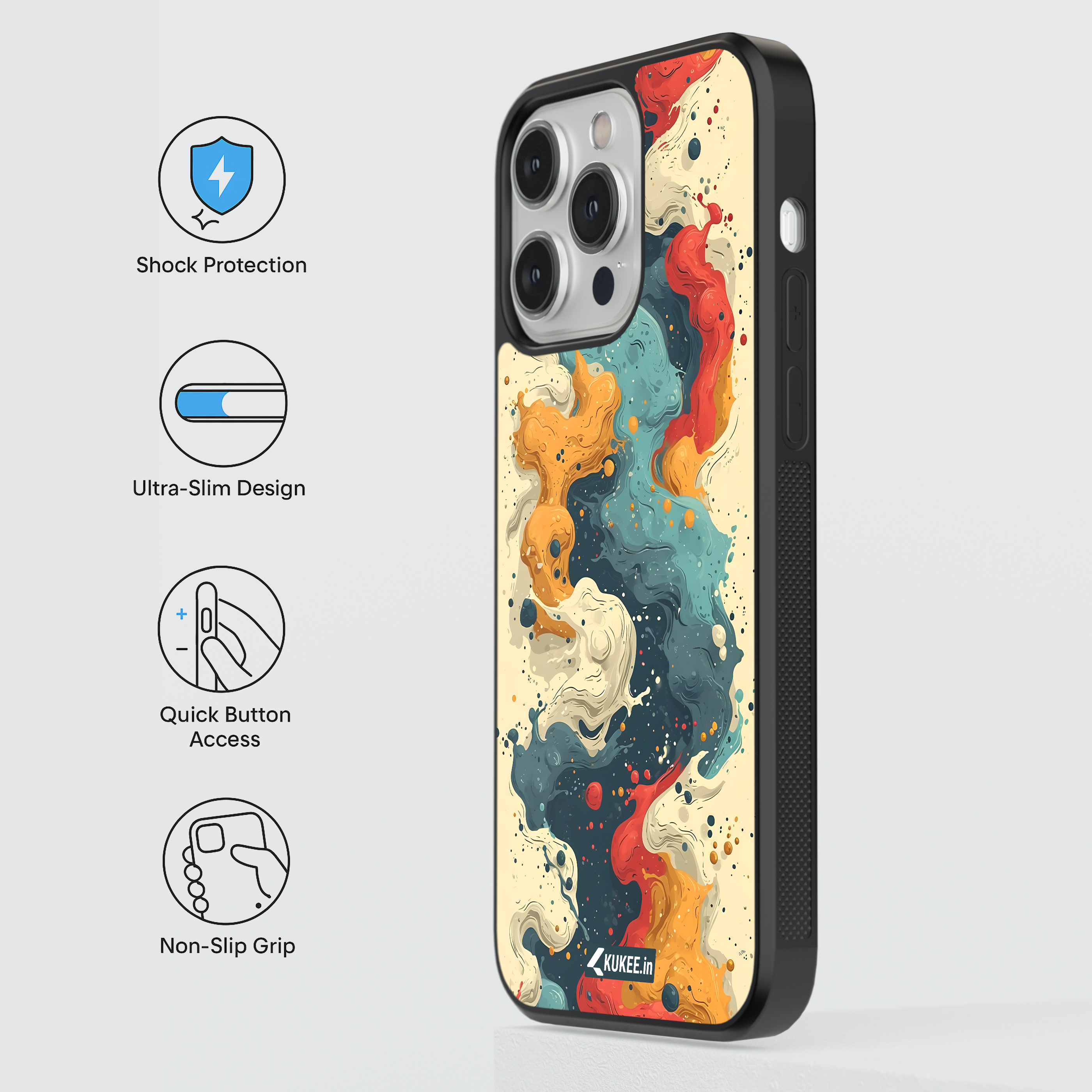 Dynamic Flowing Design Mobile Cover - Multi-Colored Abstract