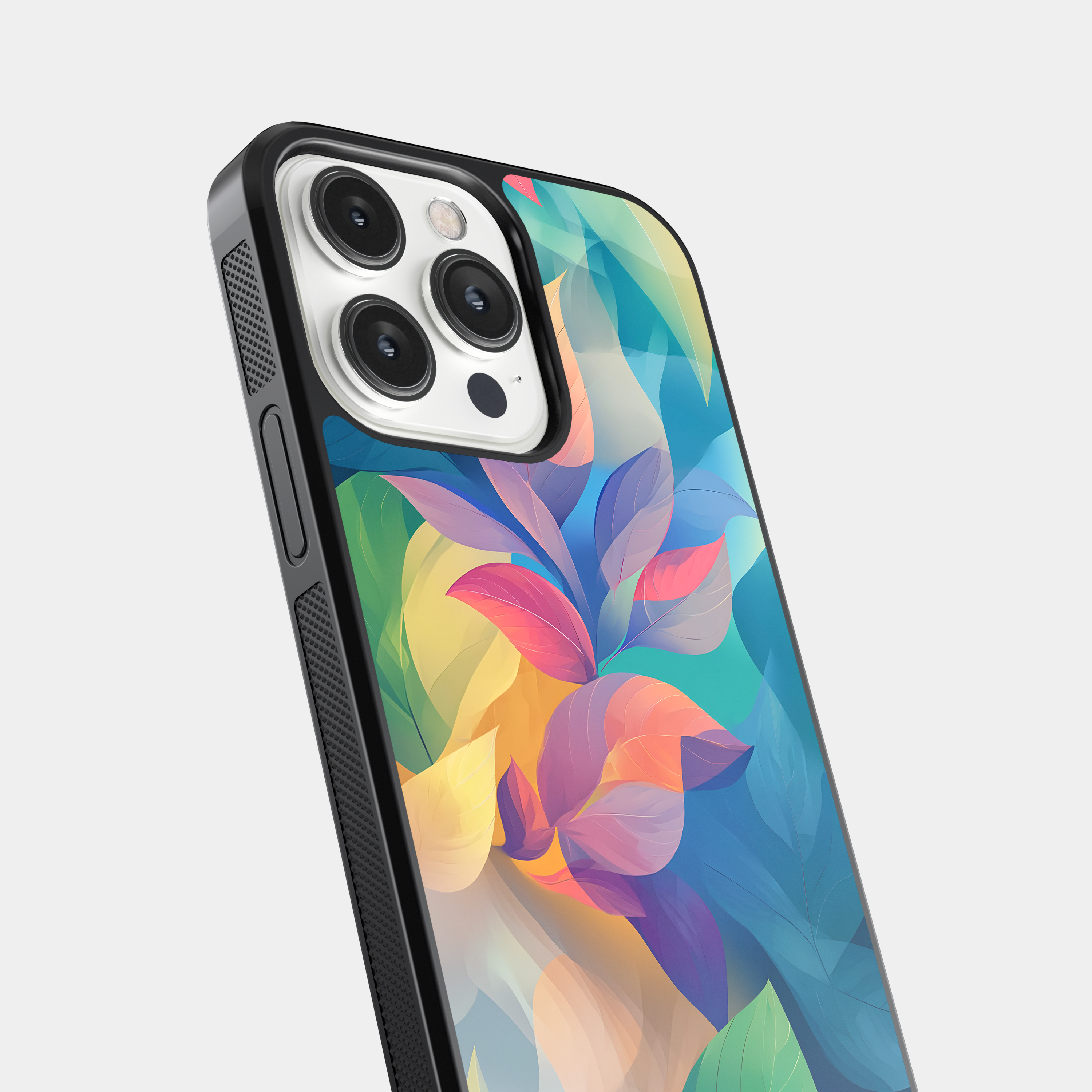 Vibrant Abstract Leaf Mobile Case - Modern Floral Art