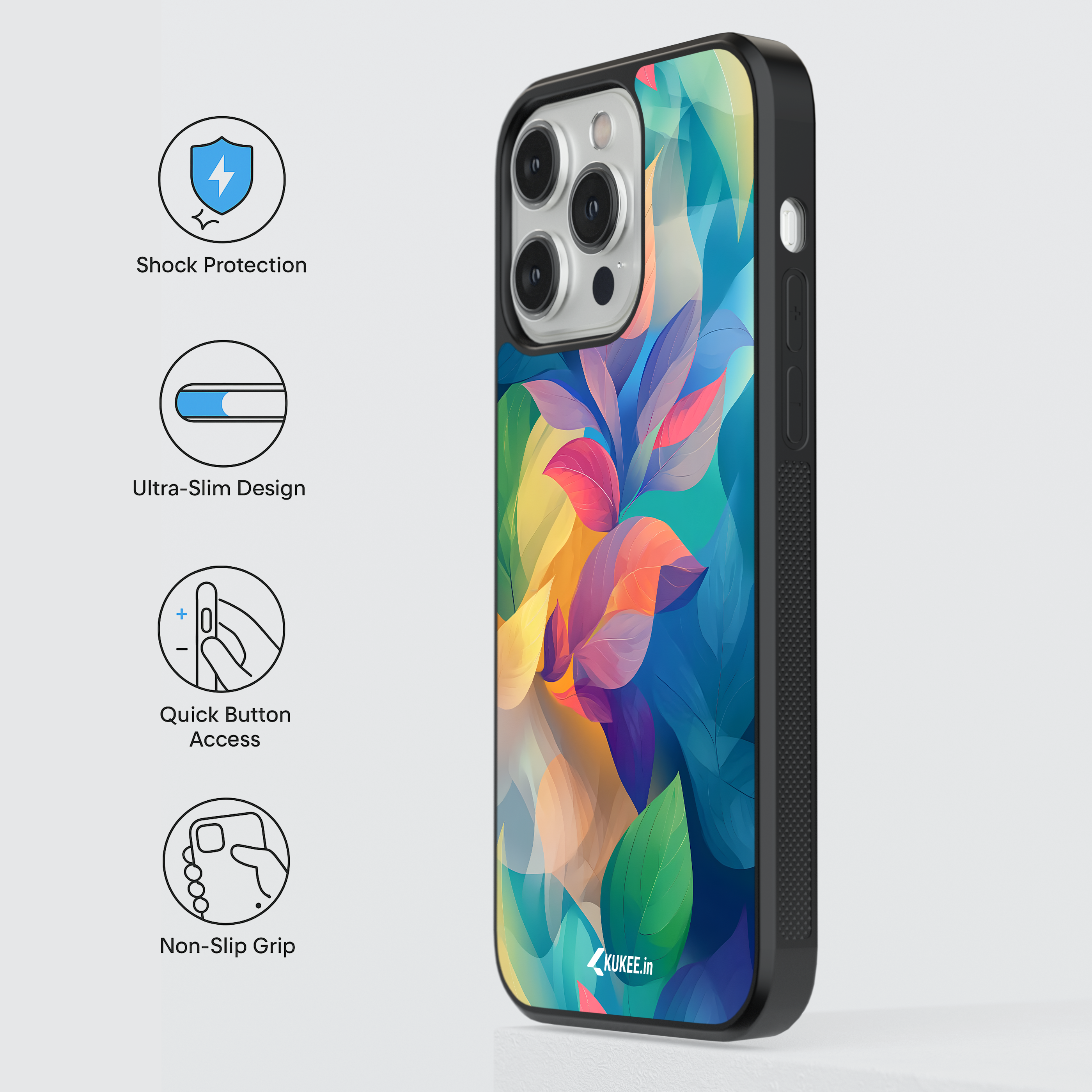 Vibrant Abstract Leaf Mobile Case - Modern Floral Art