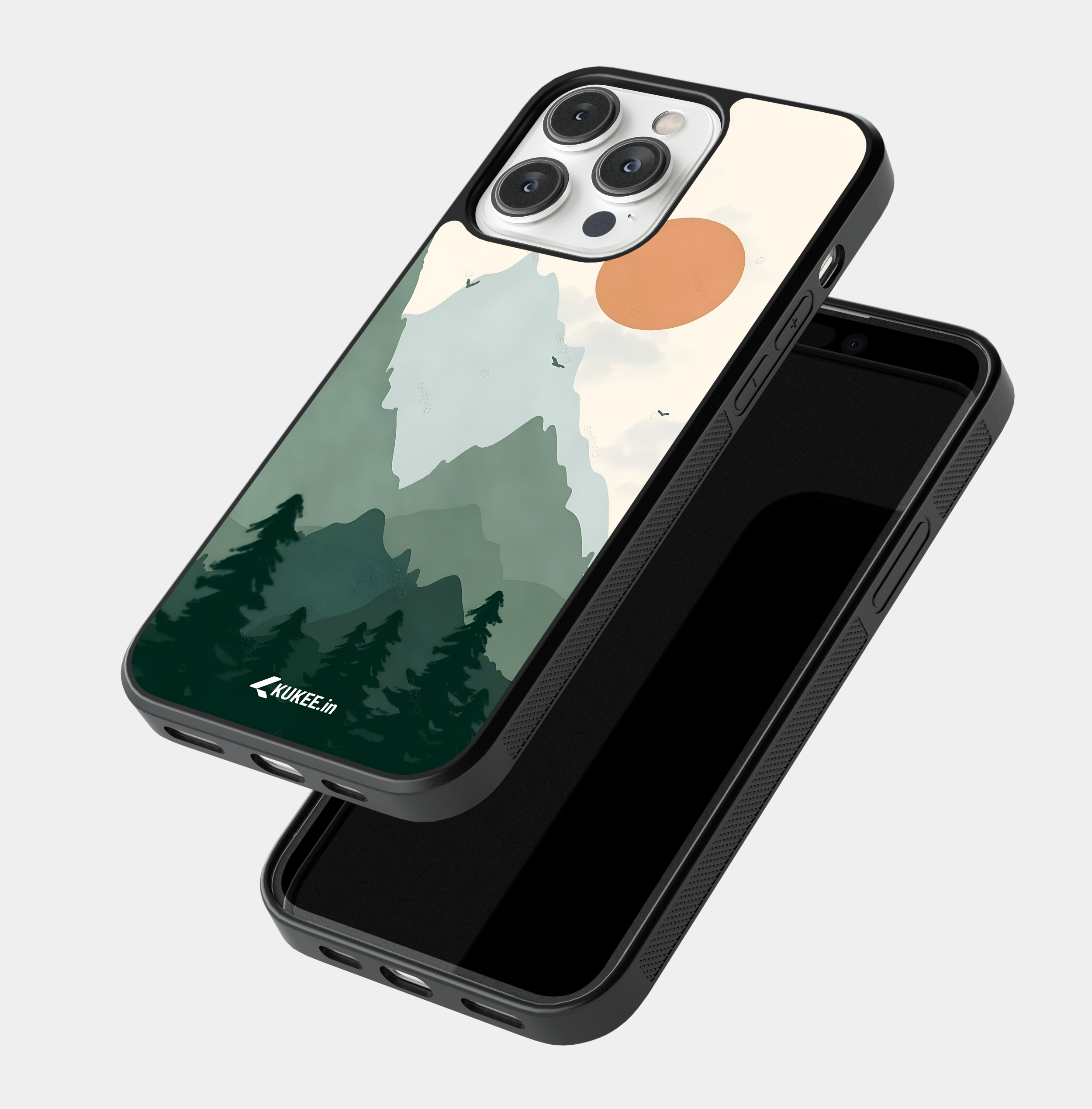 Abstract Sun and Mountains Mobile Cover - Peaceful Scene