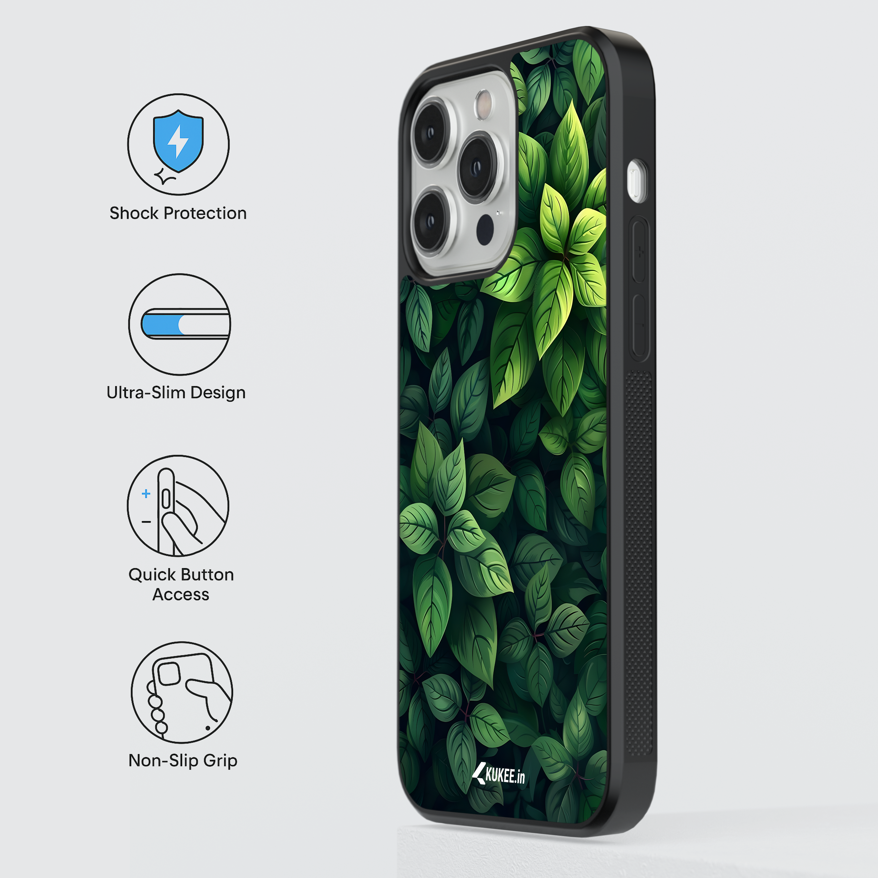 Lush Green Leaf Mobile Case - Detailed Botanical Design
