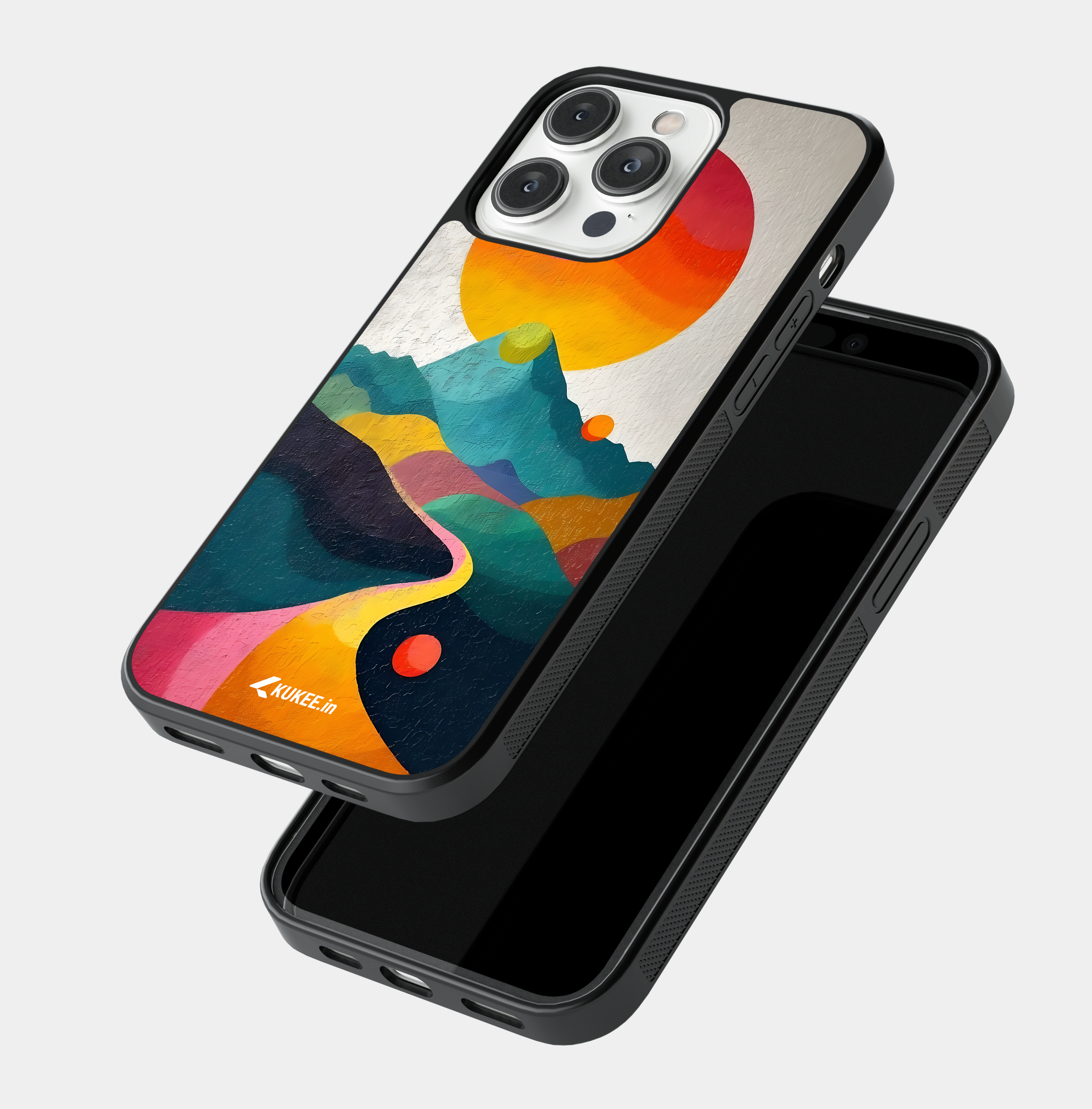 Vibrant Landscape Mobile Cover - Stylized Sun and Hills
