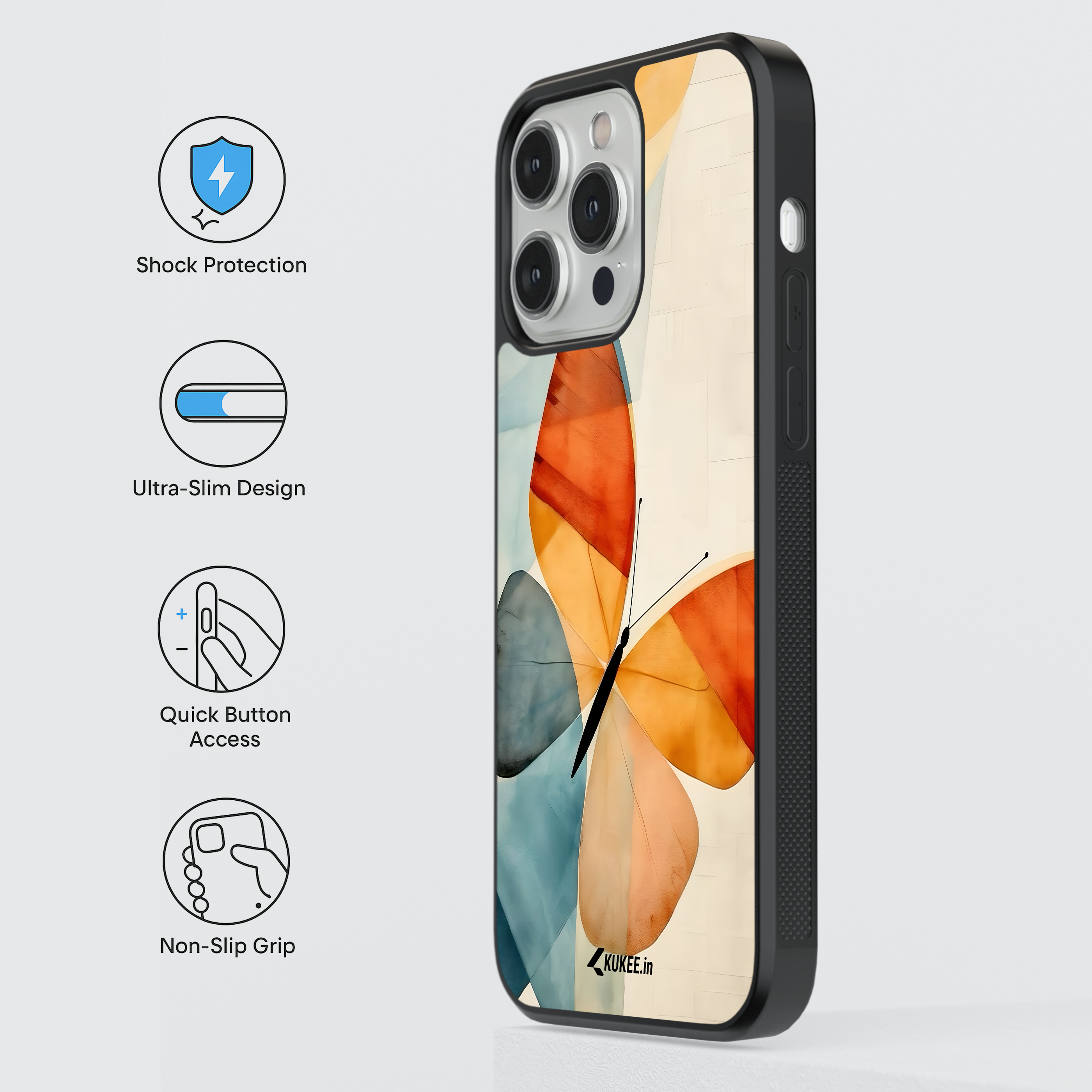 Abstract Watercolor Butterfly Mobile Case - Colorful Painted Design