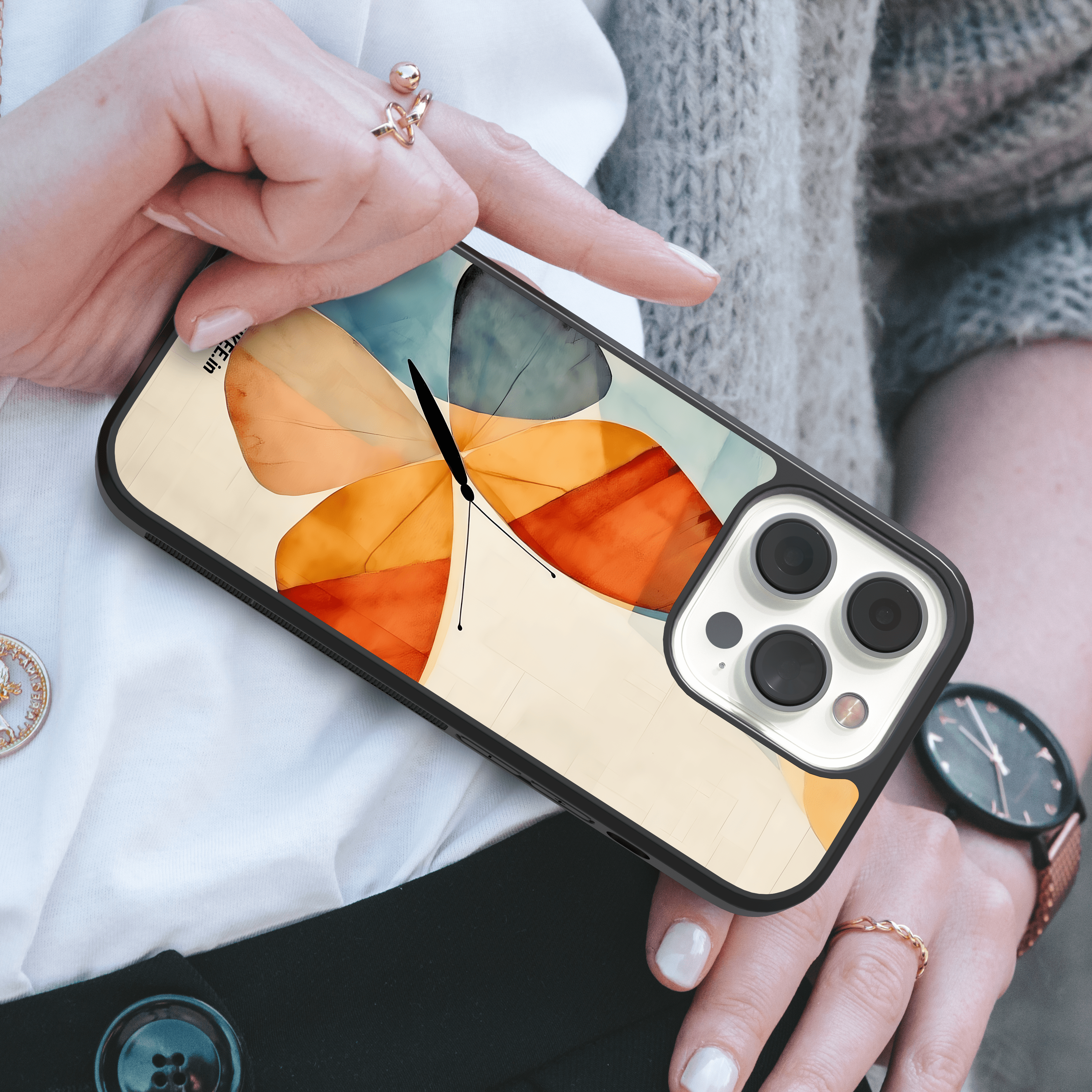 Abstract Watercolor Butterfly Mobile Case - Colorful Painted Design