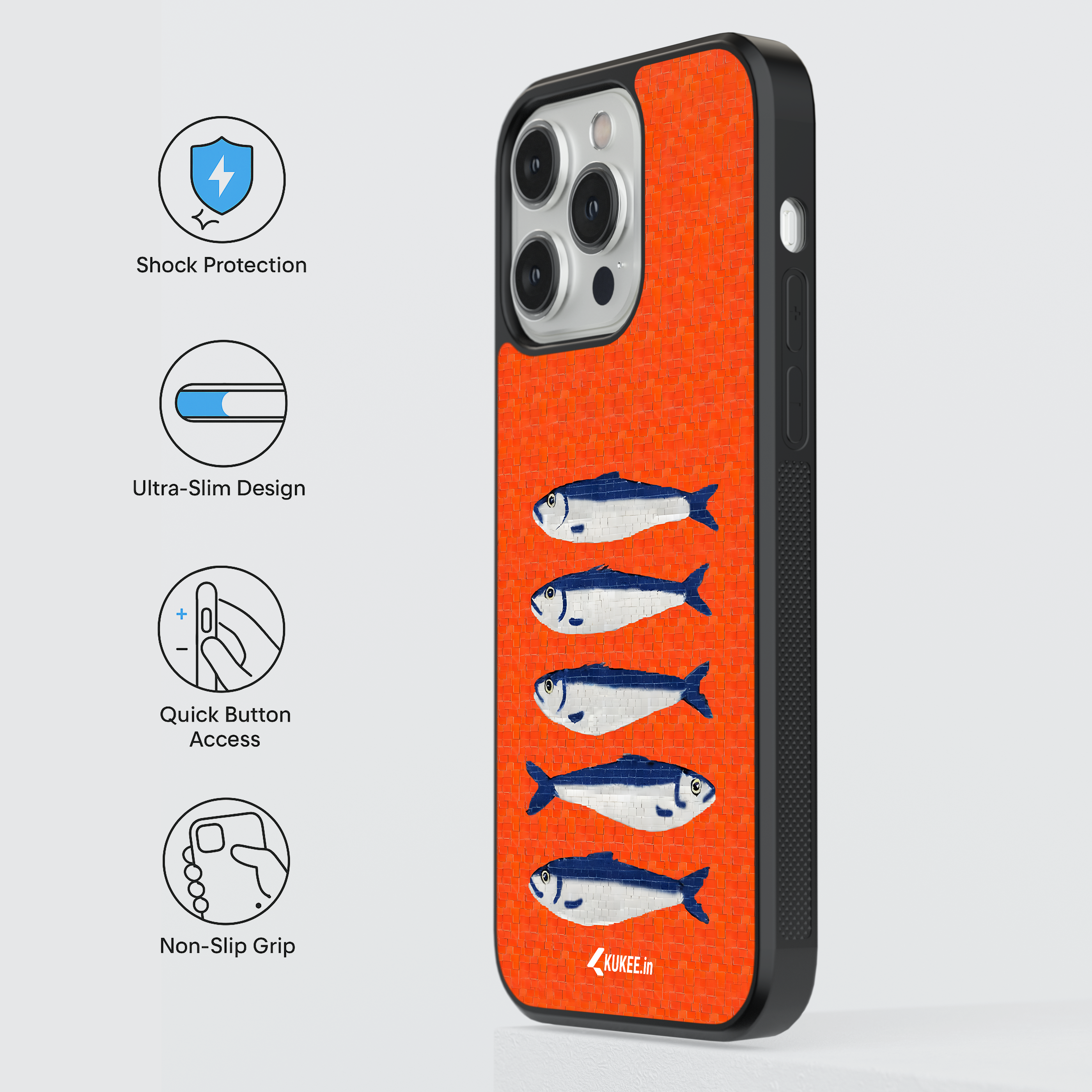 Foodie Mobile Cover - Cute Blue and White Sardines