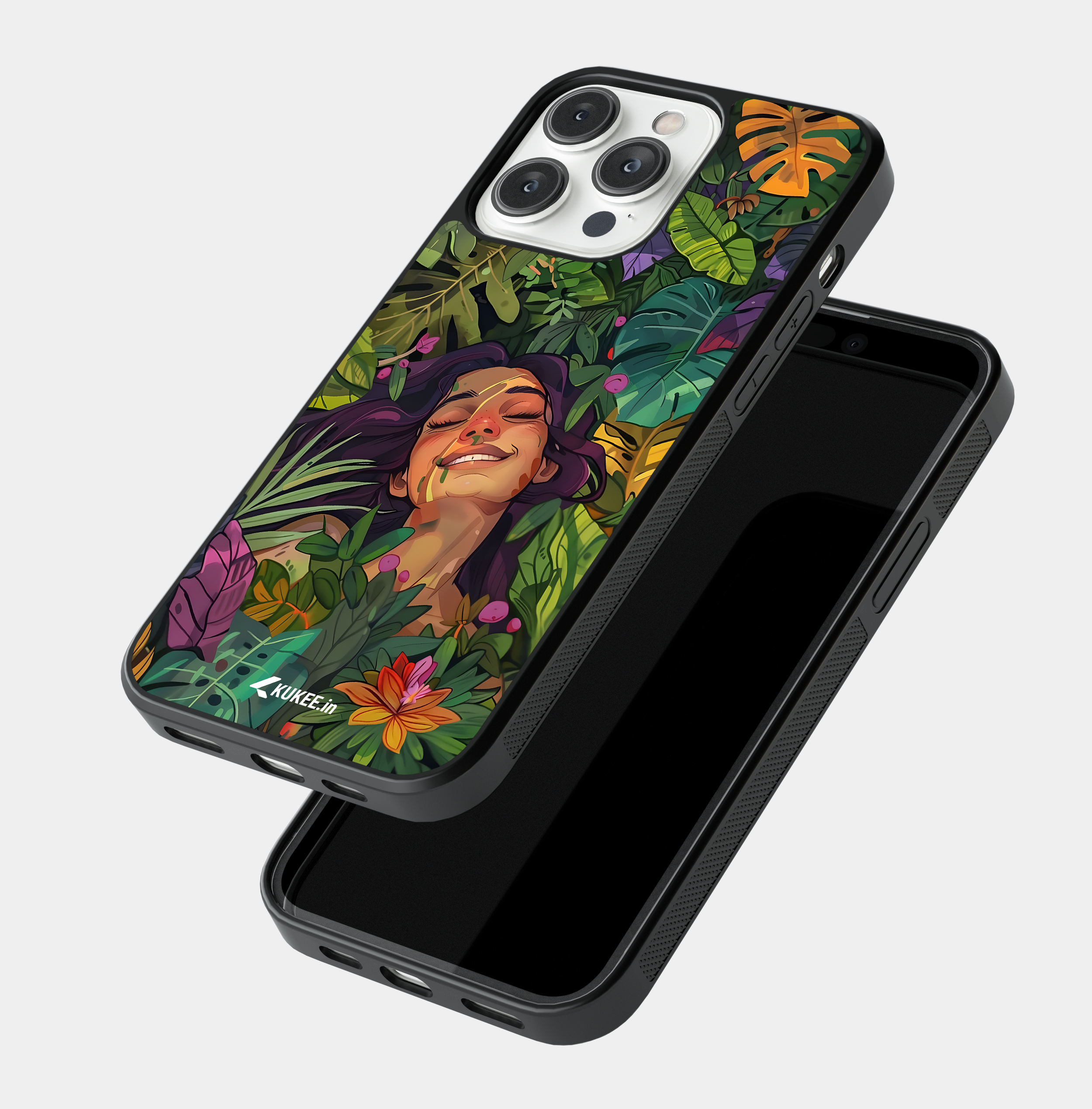 Woman in Tropical Jungle Mobile Case - Lush Botanical Art