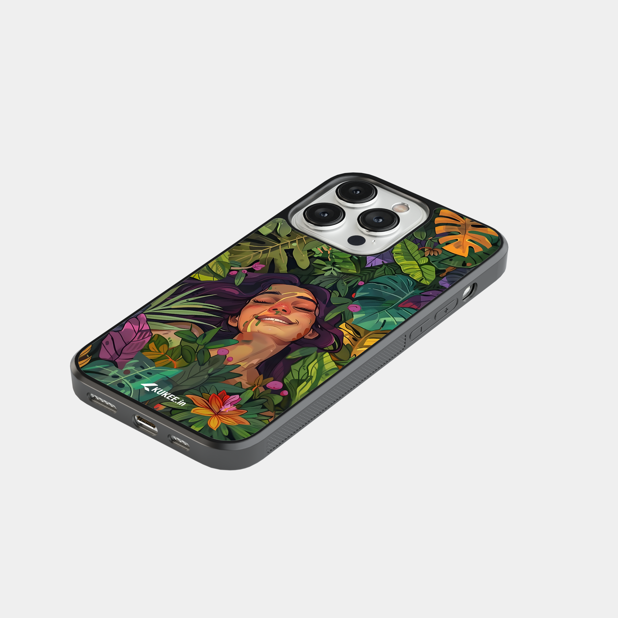 Woman in Tropical Jungle Mobile Case - Lush Botanical Art