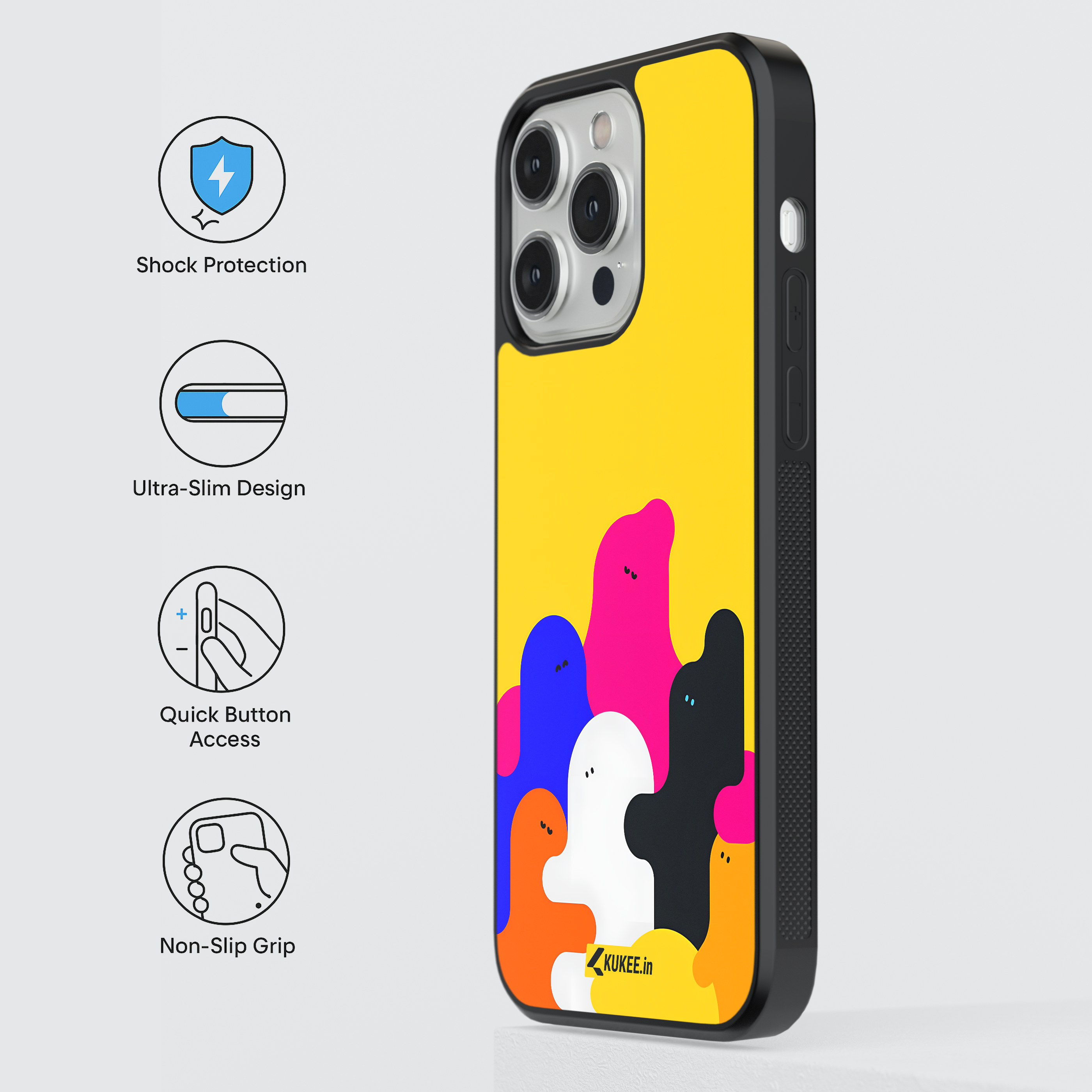 Bright Abstract People Mobile Cover - Funky Geometric Design