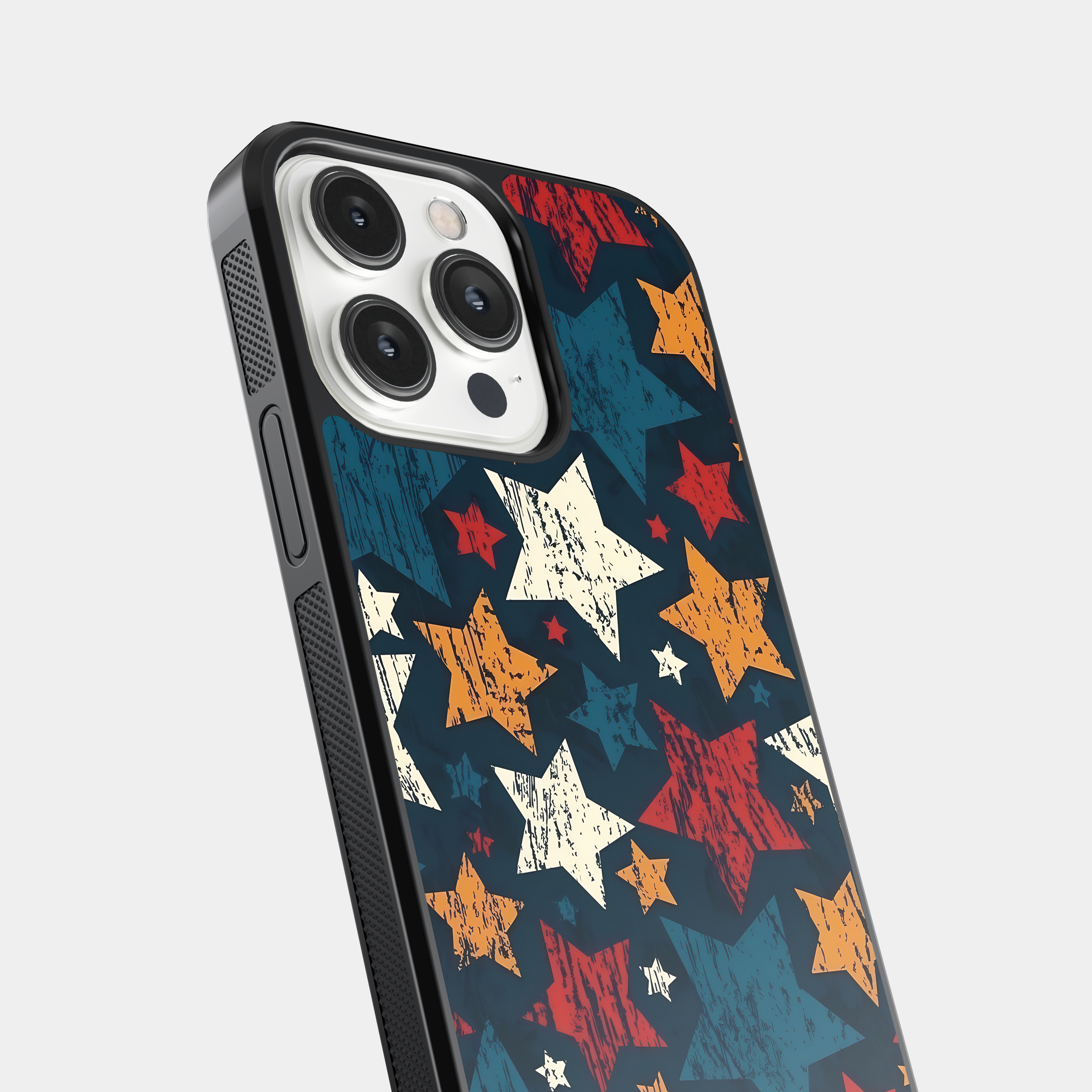 Vintage Style Star Mobile Cover - Bold Textured Design