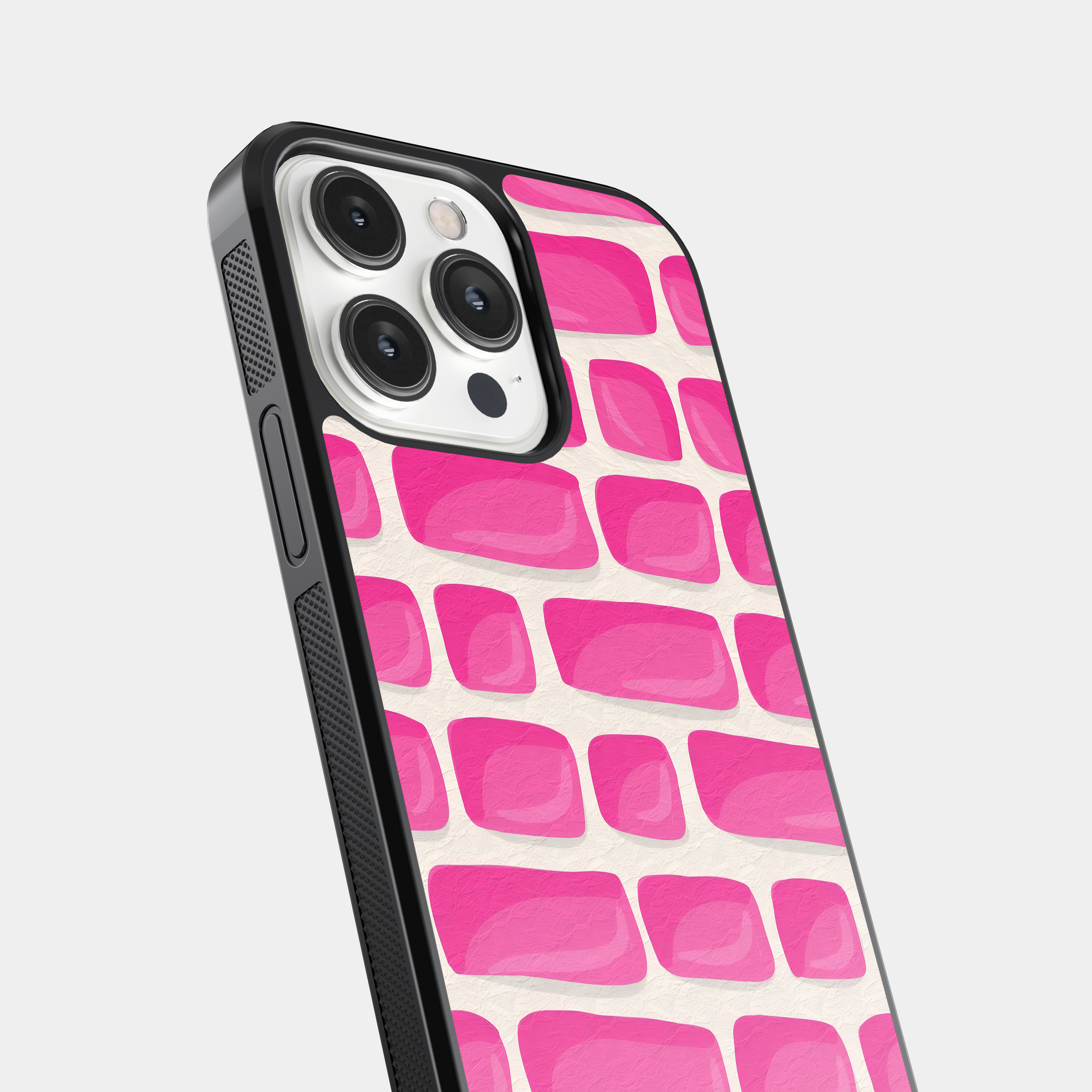Colorful Brickwork Mobile Cover - Modern Pink Design