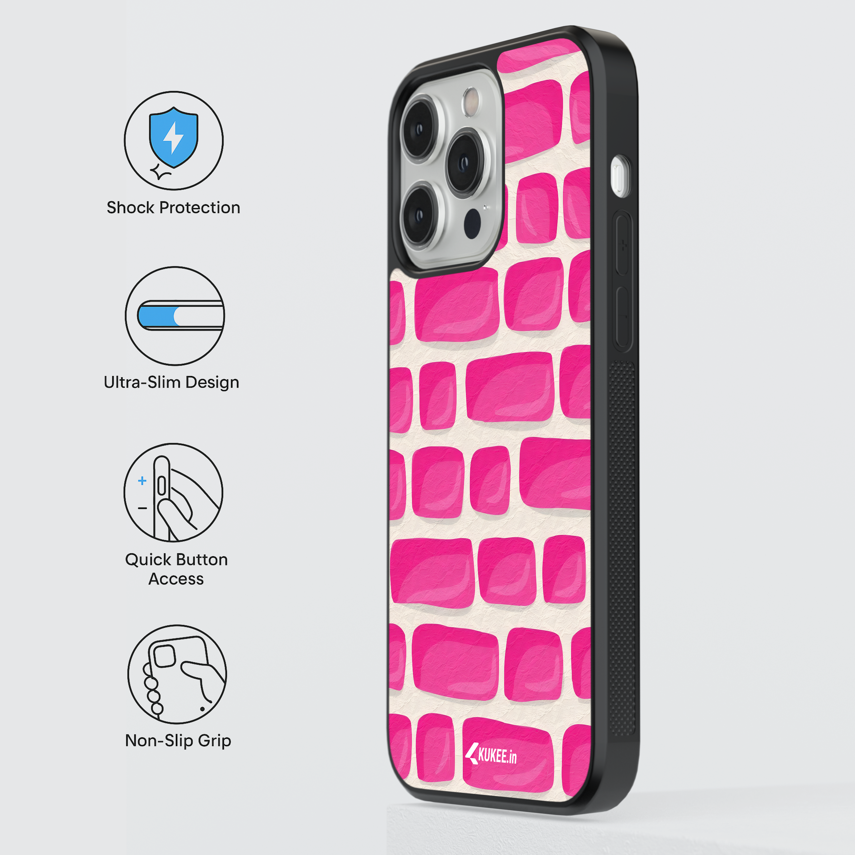 Colorful Brickwork Mobile Cover - Modern Pink Design