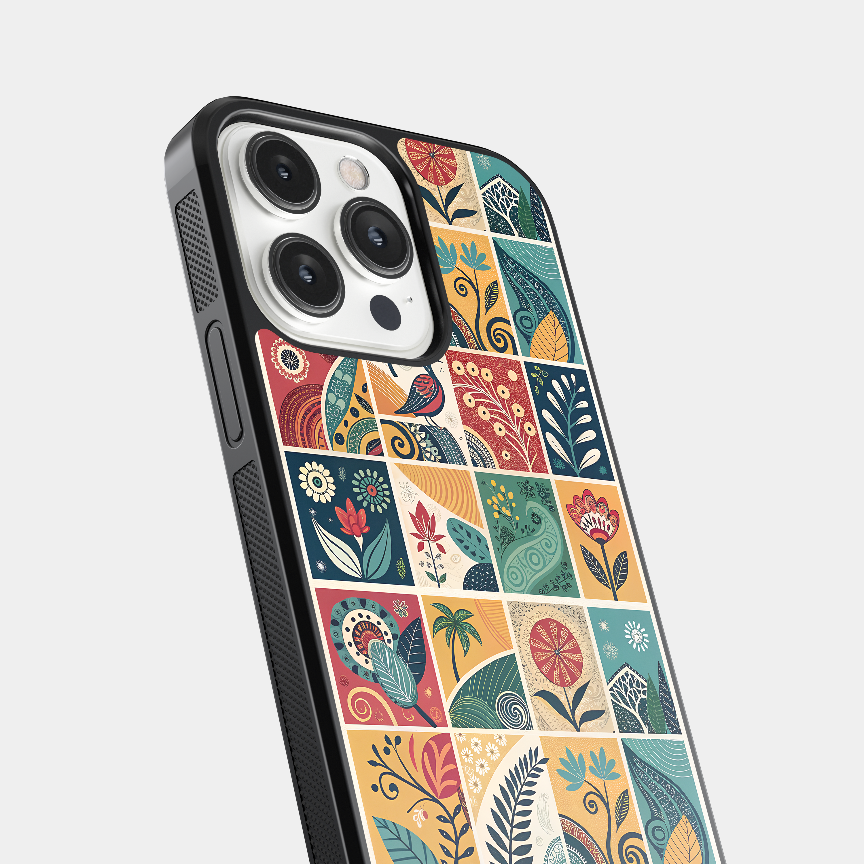 Floral and Leaf Pattern Mobile Cover - Unique Design