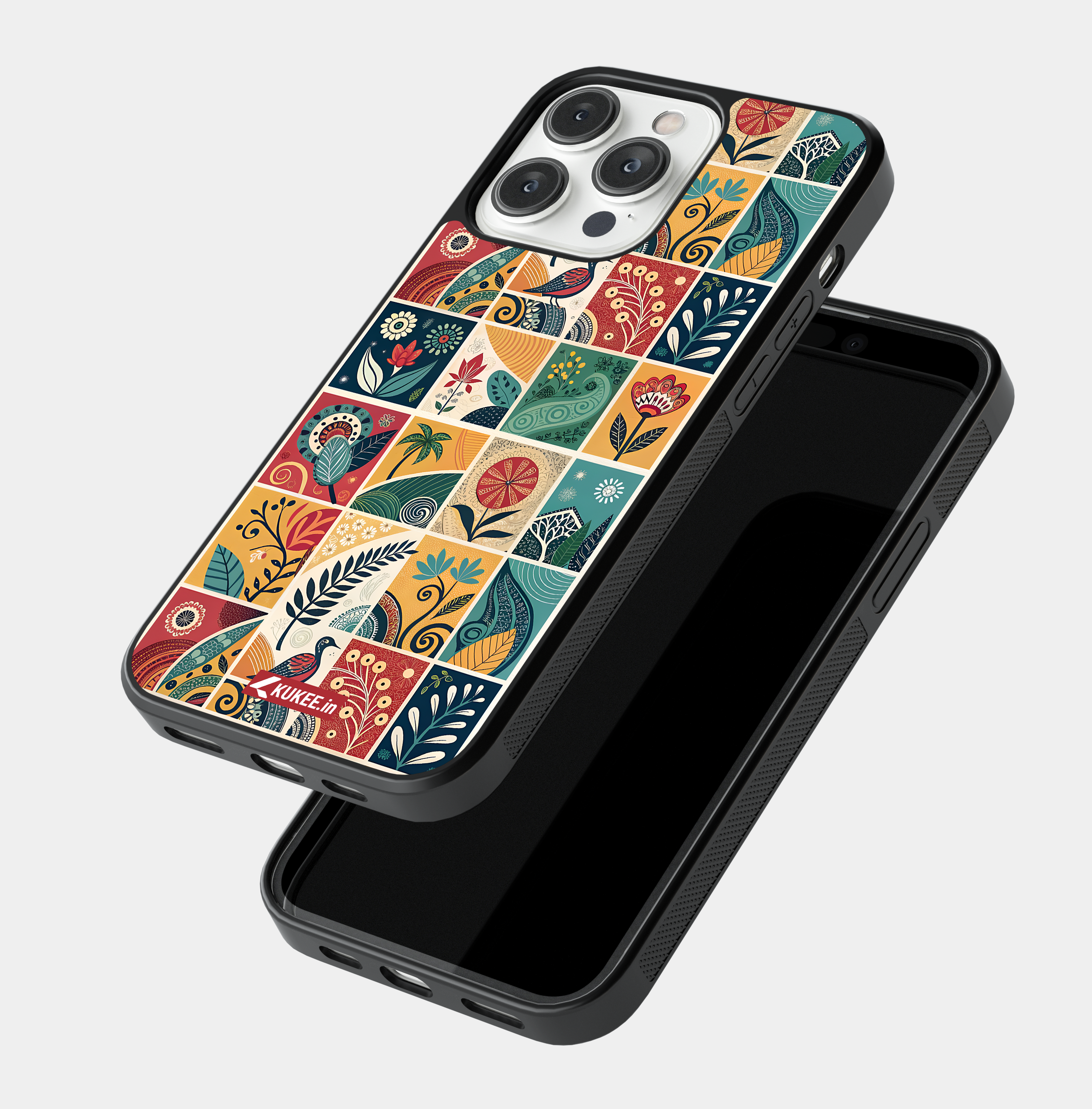 Floral and Leaf Pattern Mobile Cover - Unique Design