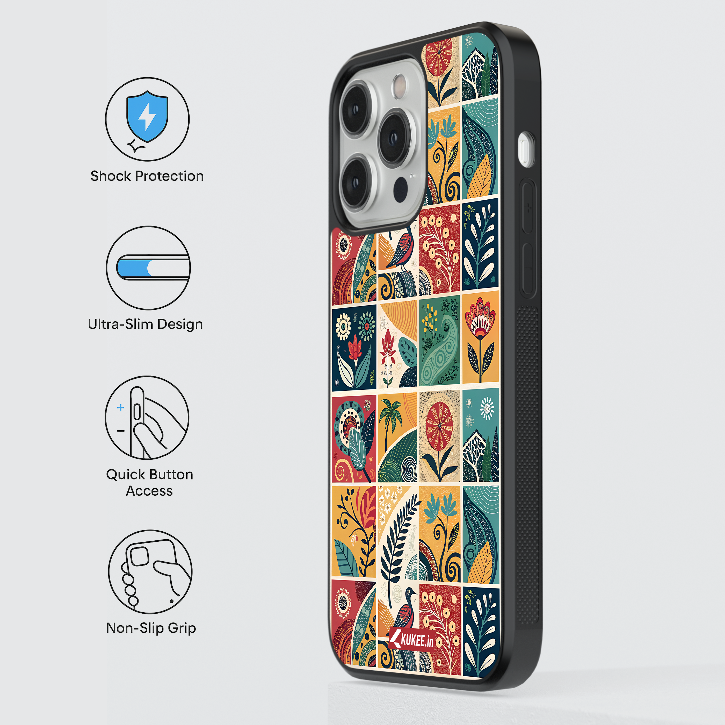 Floral and Leaf Pattern Mobile Cover - Unique Design