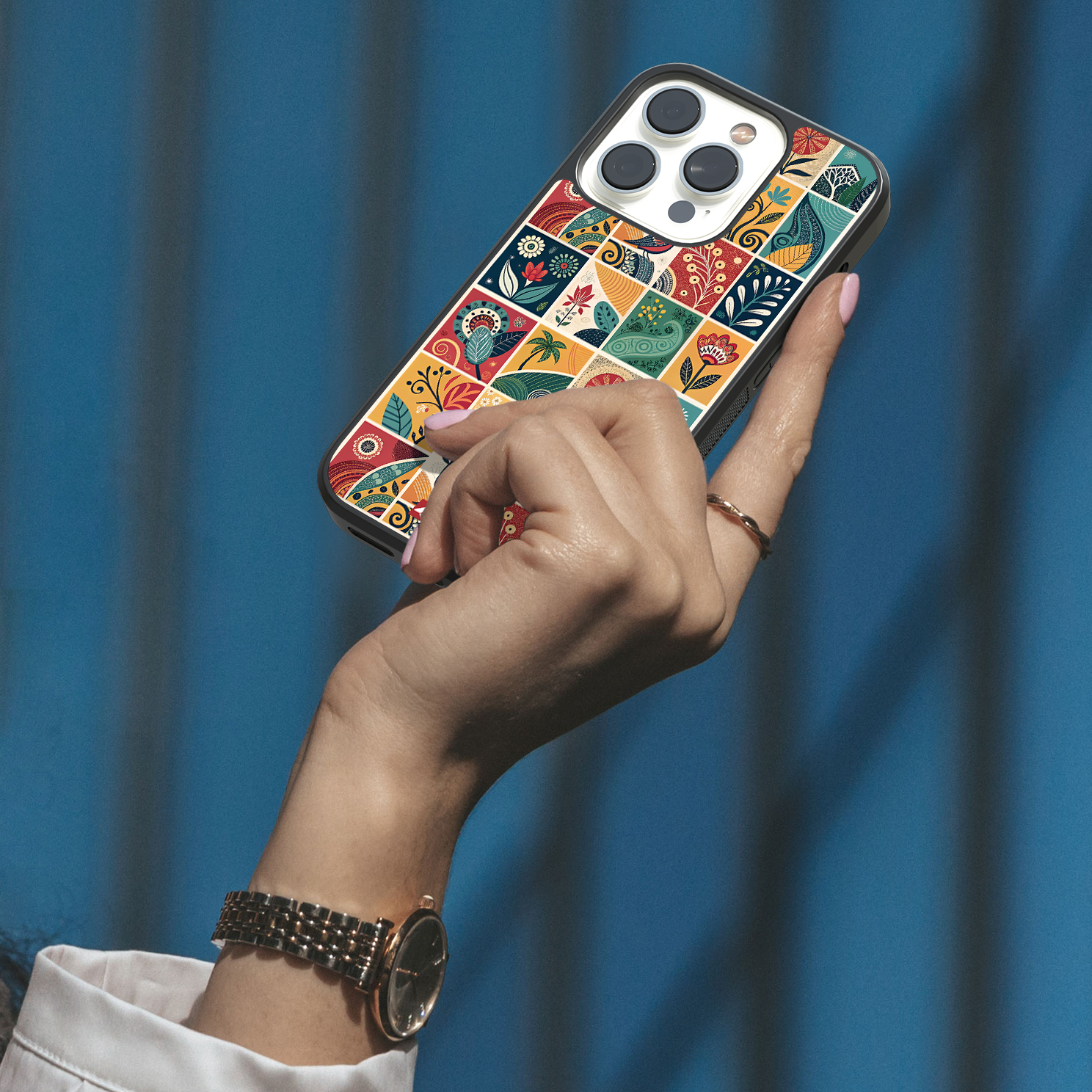 Floral and Leaf Pattern Mobile Cover - Unique Design