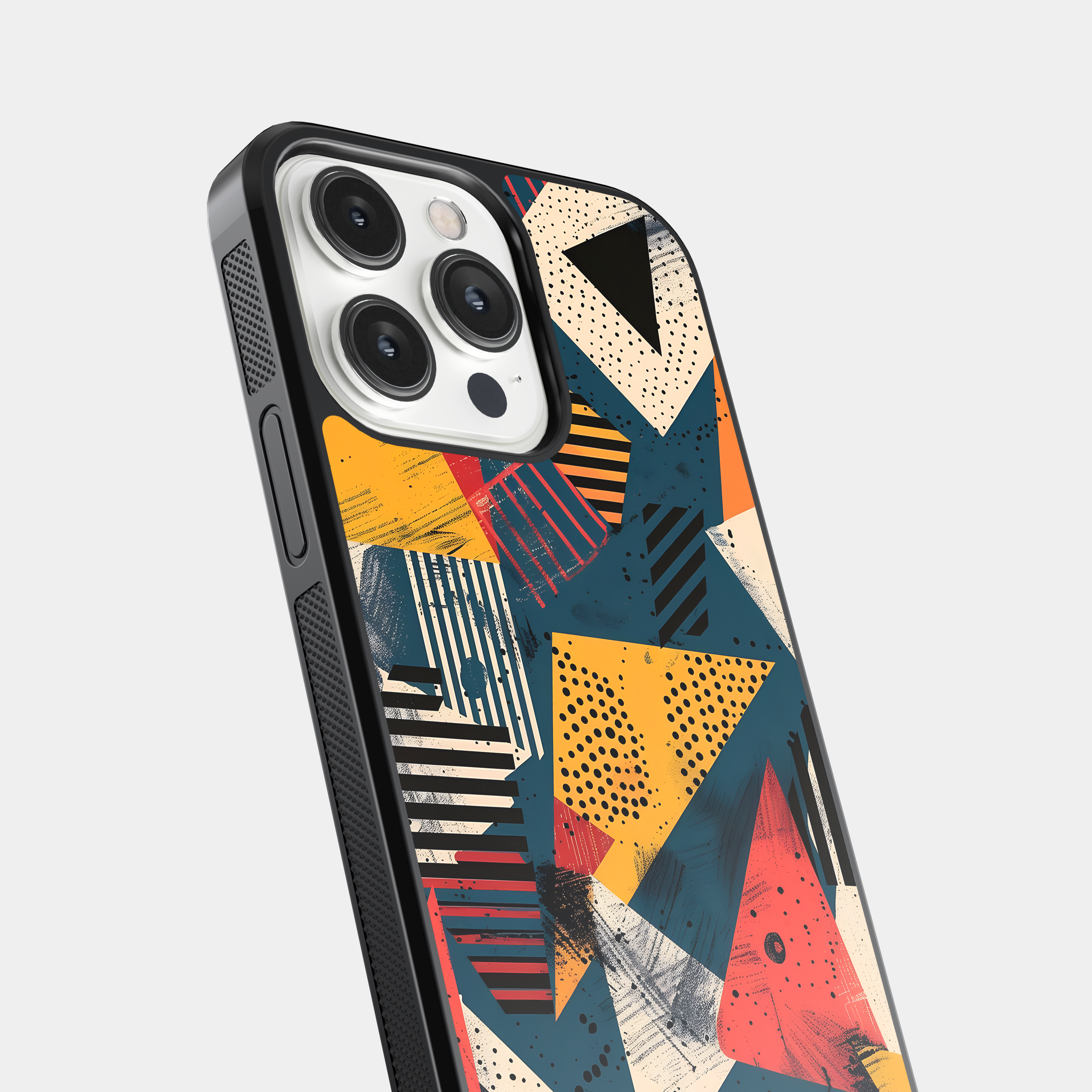 Bold Geometric Design Mobile Cover with Textured Elements
