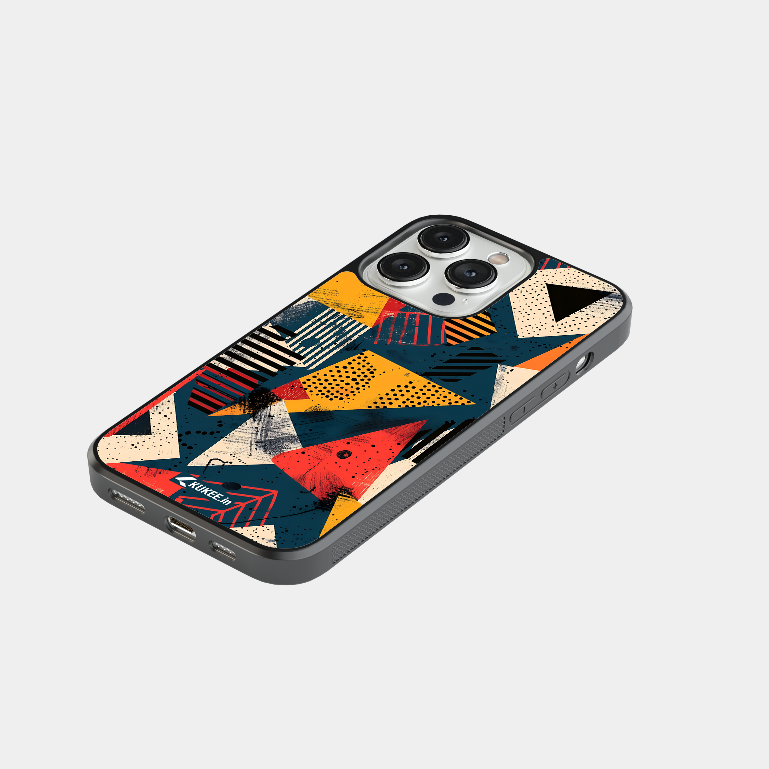 Bold Geometric Design Mobile Cover with Textured Elements