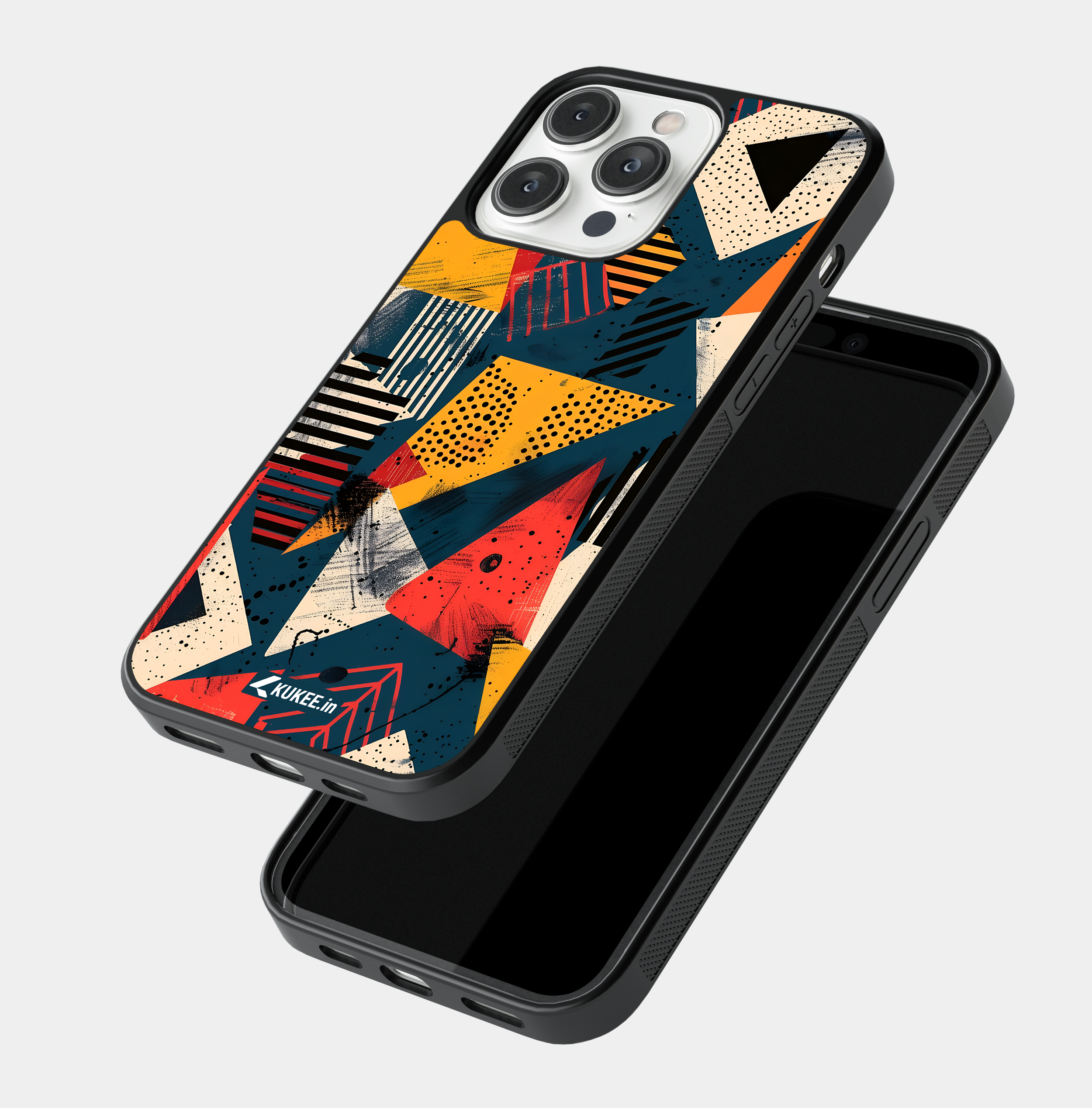Bold Geometric Design Mobile Cover with Textured Elements