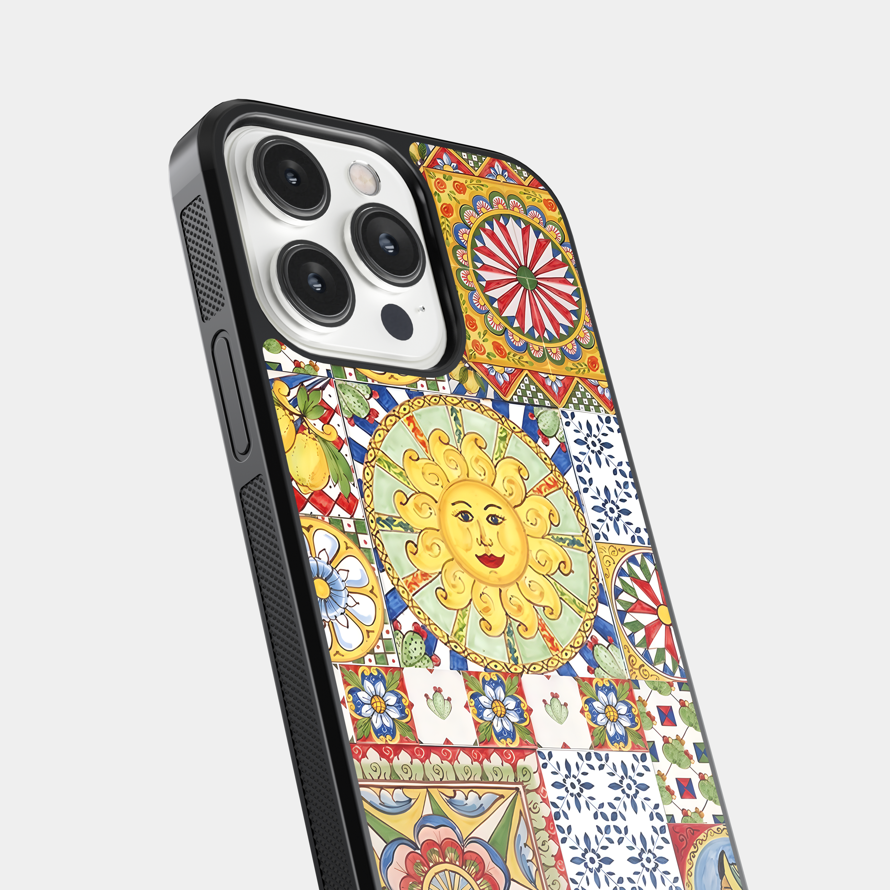 Vibrant Sicilian Cart Tile Mobile Case - Colorful Italian Art