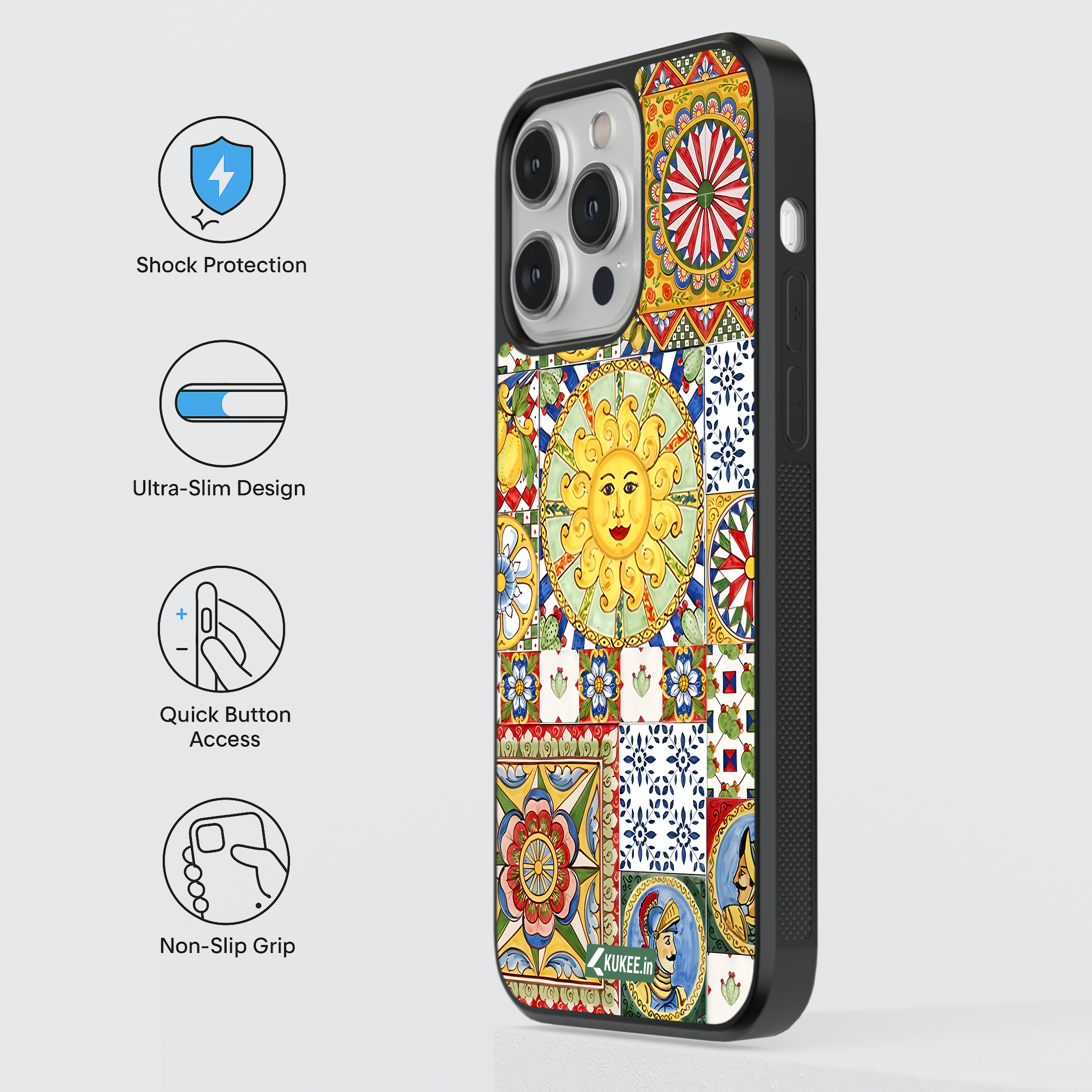 Vibrant Sicilian Cart Tile Mobile Case - Colorful Italian Art