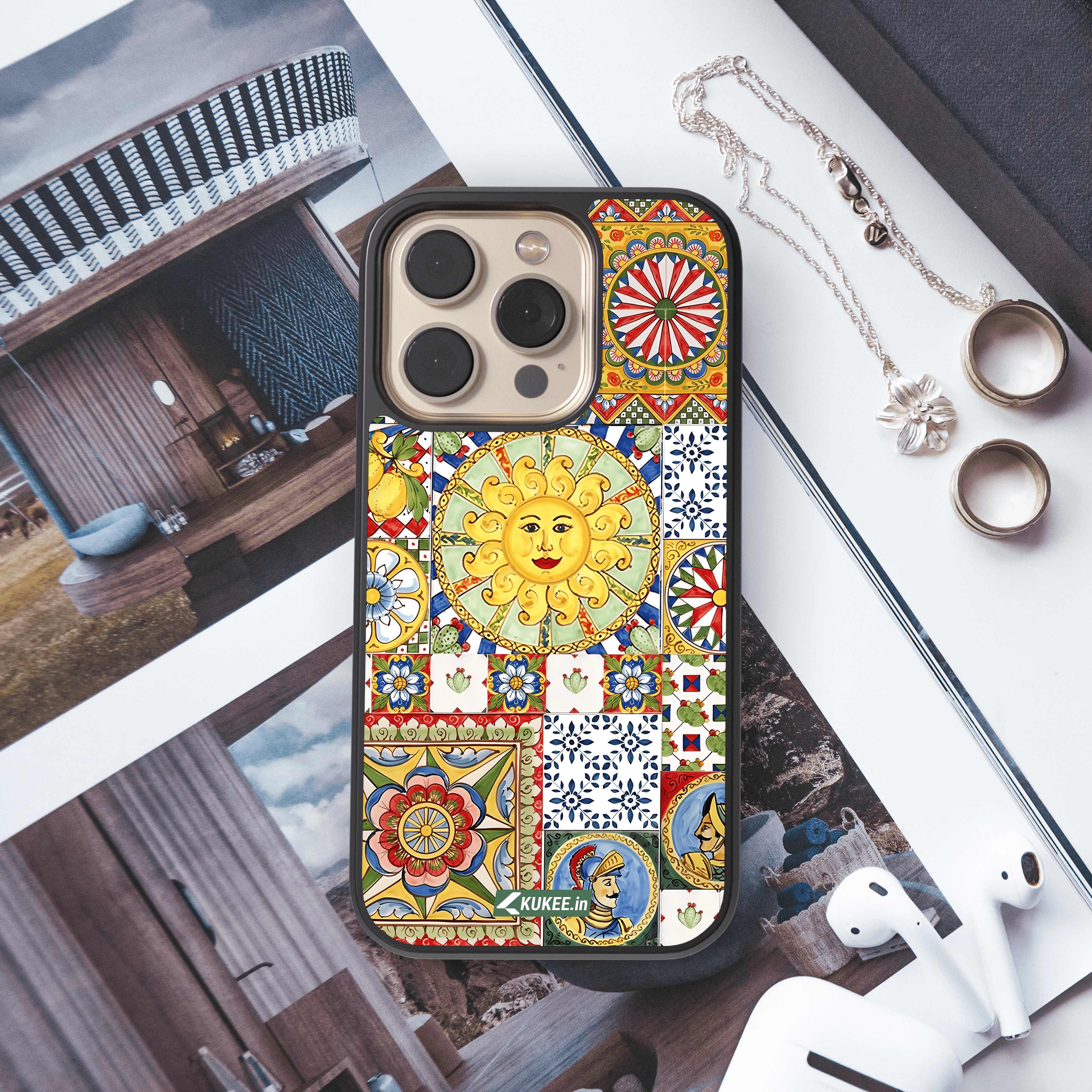 Vibrant Sicilian Cart Tile Mobile Case - Colorful Italian Art