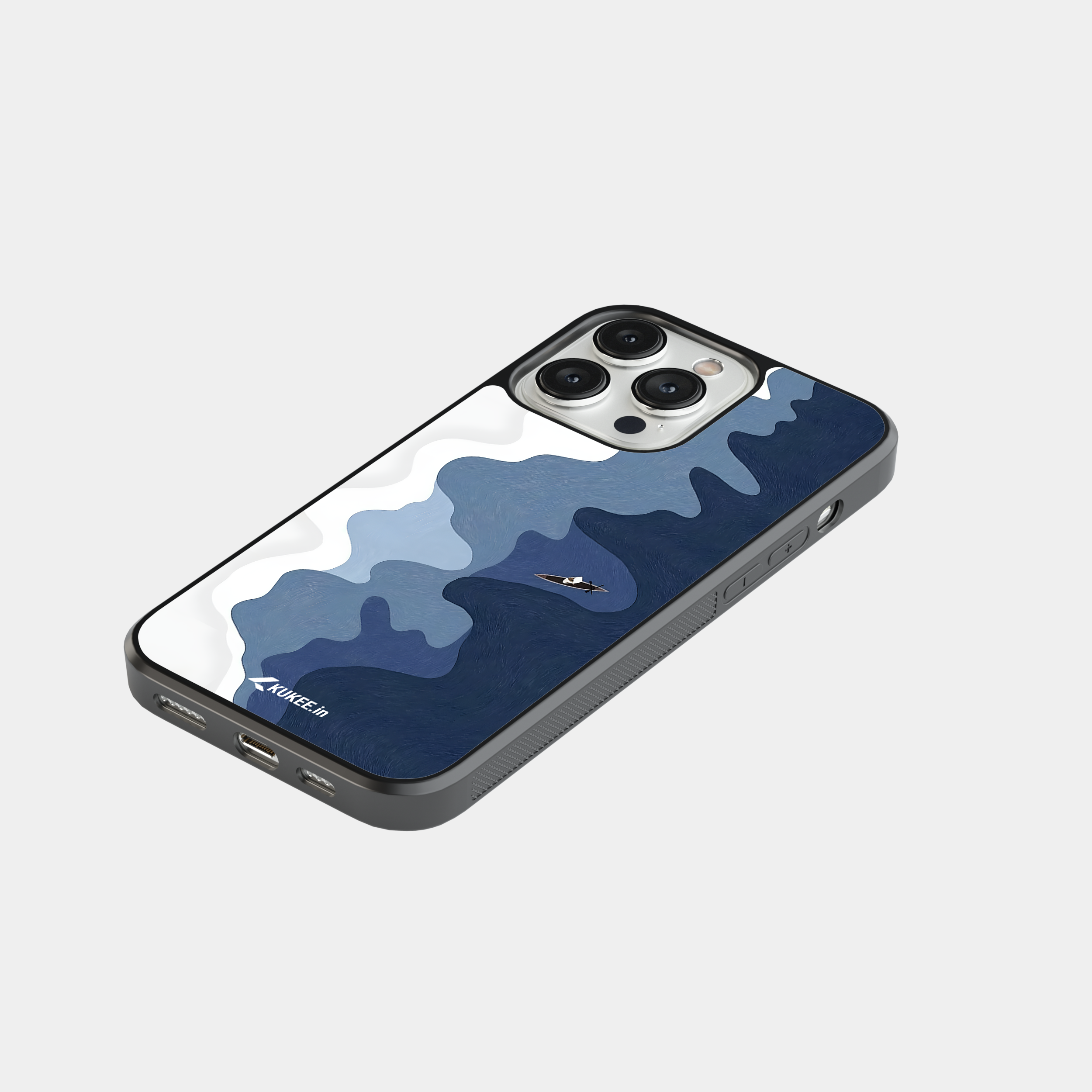 Serene Water Landscape Mobile Cover - Simple Boat Design