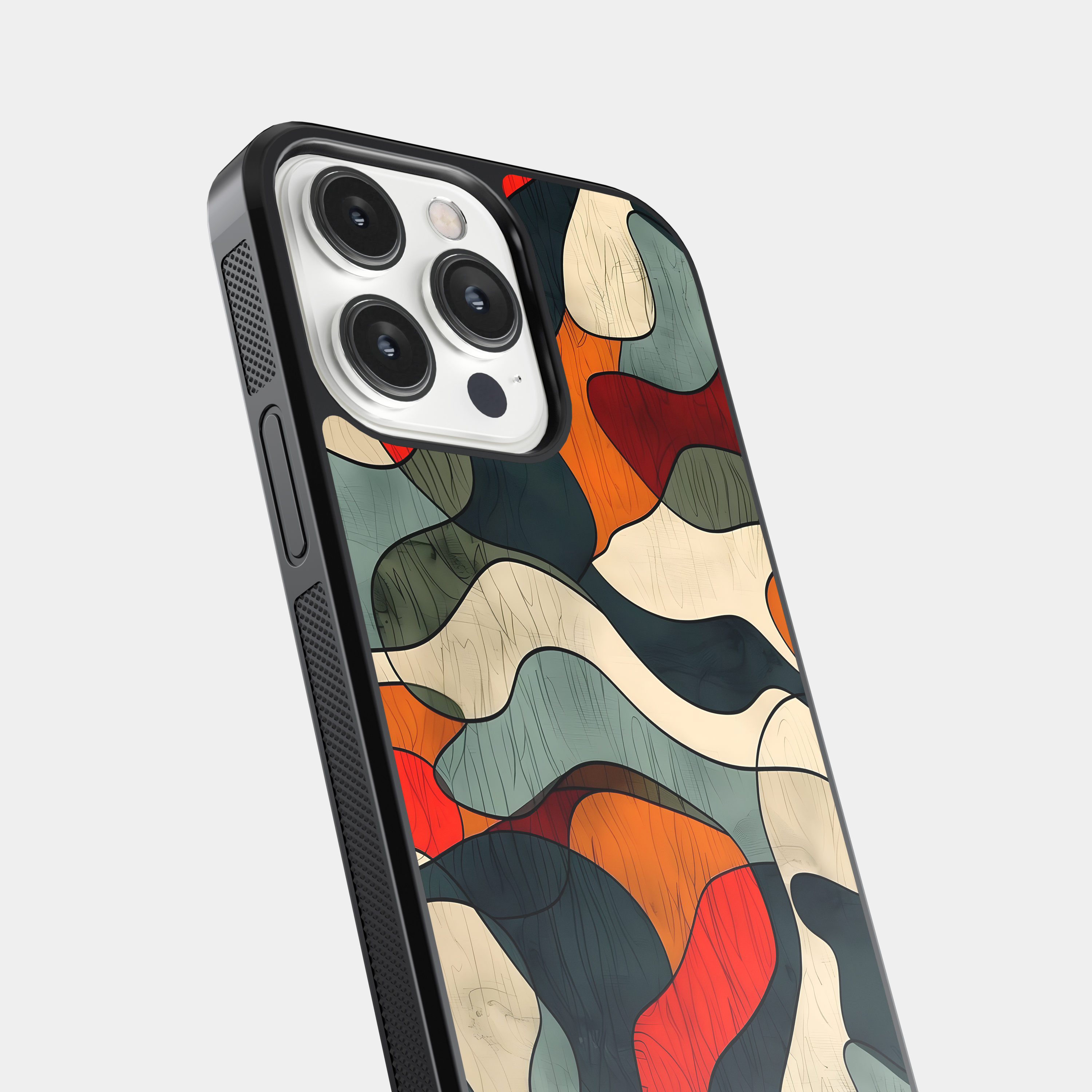 Modern Fluid Art Mobile Cover - Colorful Organic Shapes