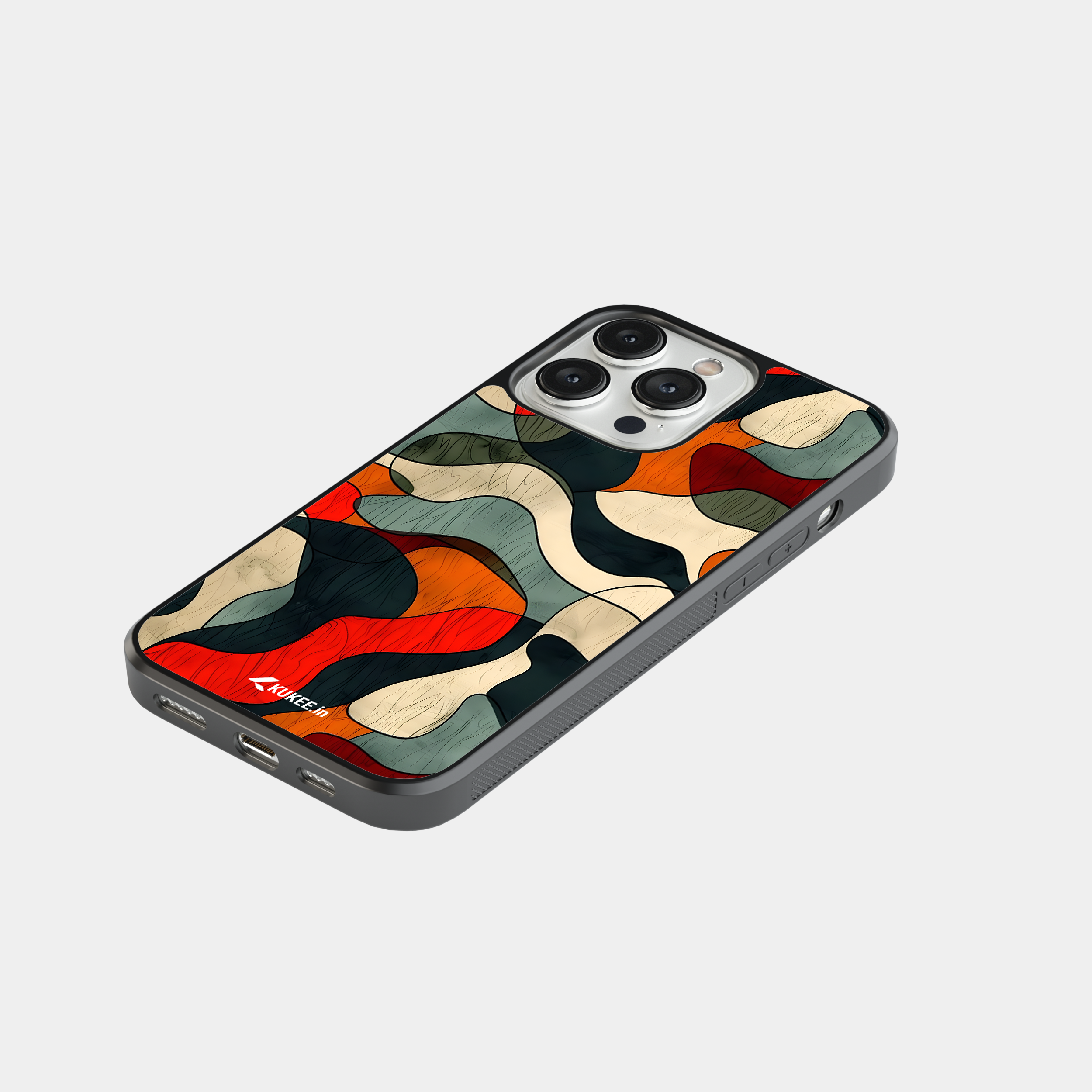 Modern Fluid Art Mobile Cover - Colorful Organic Shapes