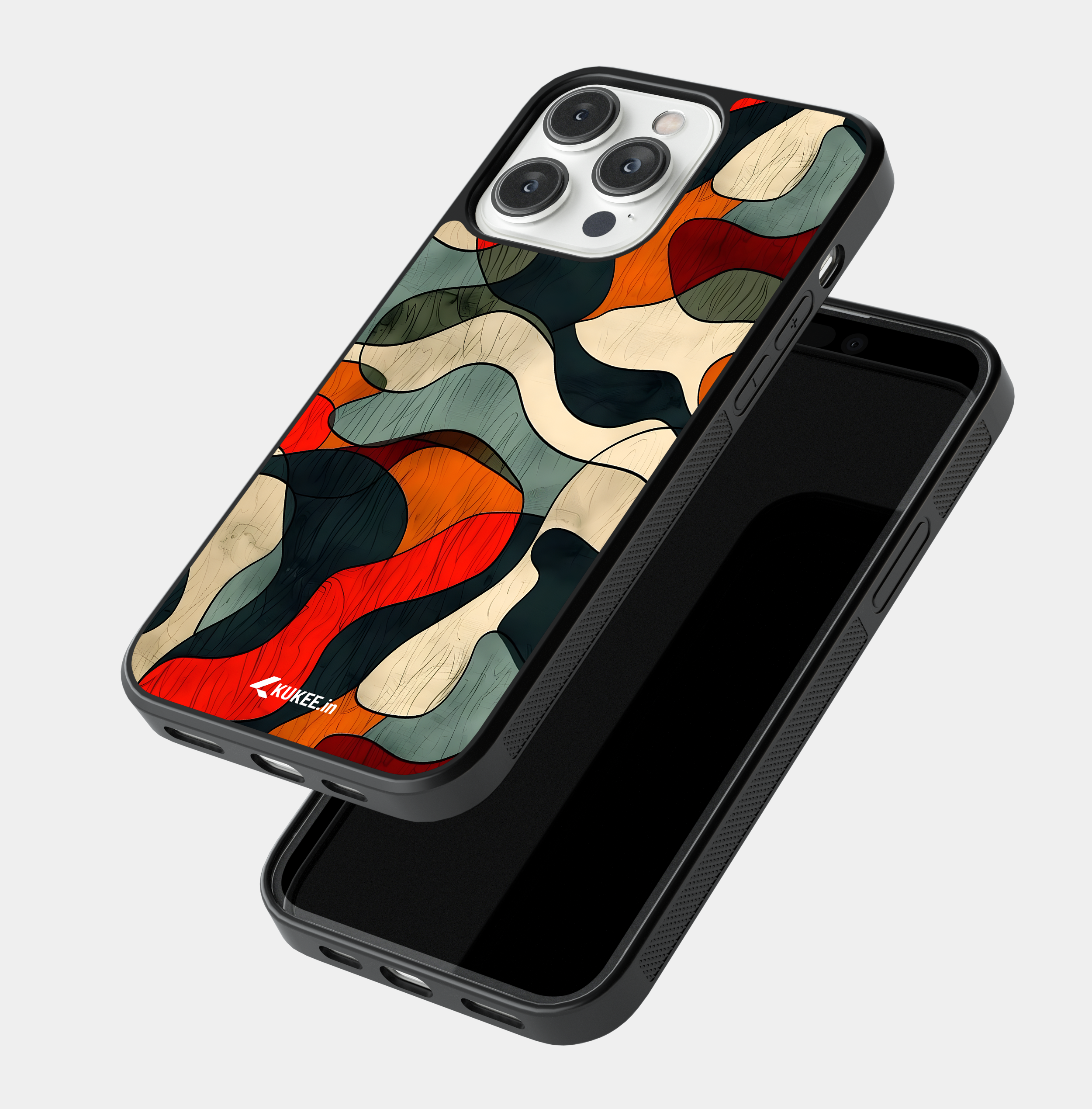 Modern Fluid Art Mobile Cover - Colorful Organic Shapes