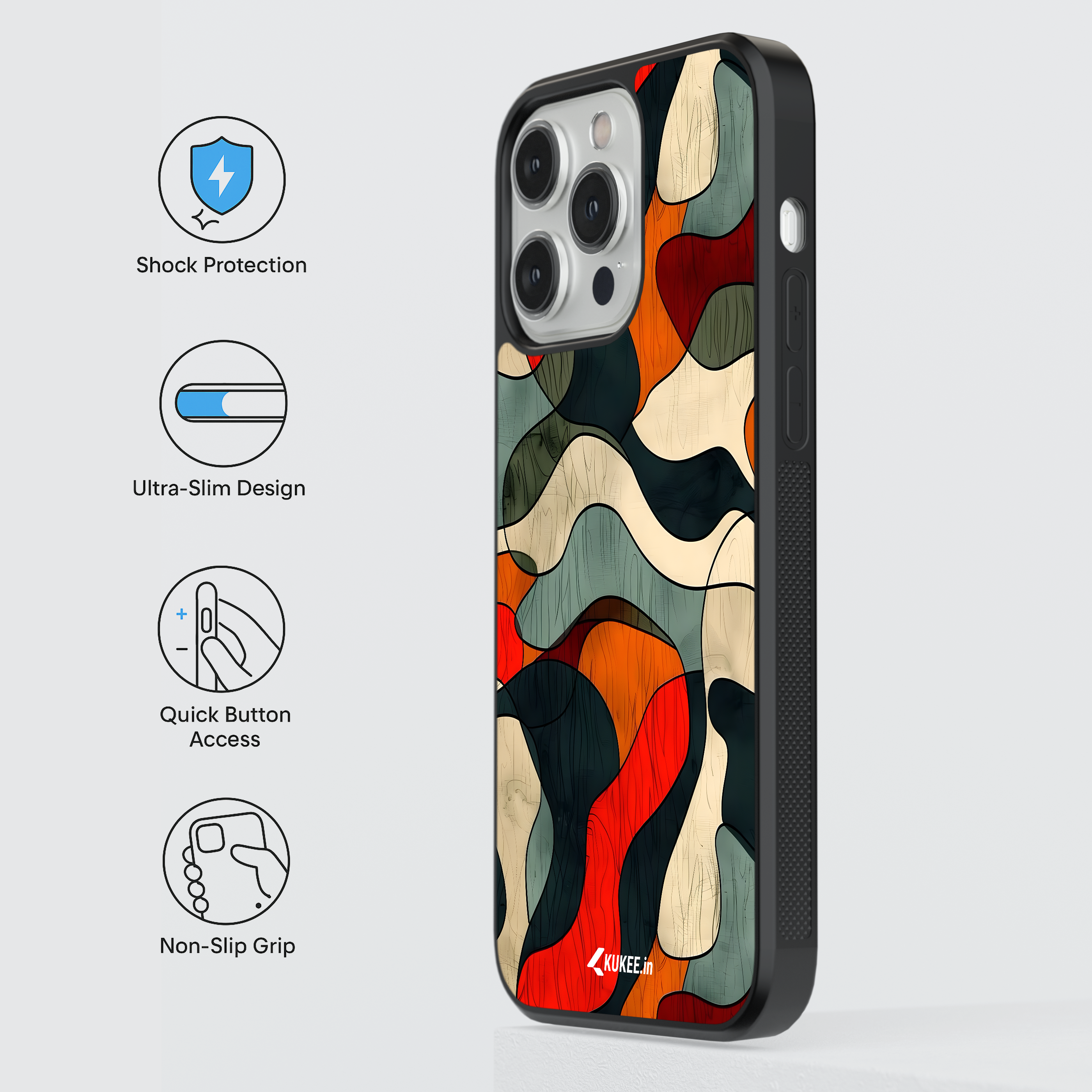 Modern Fluid Art Mobile Cover - Colorful Organic Shapes