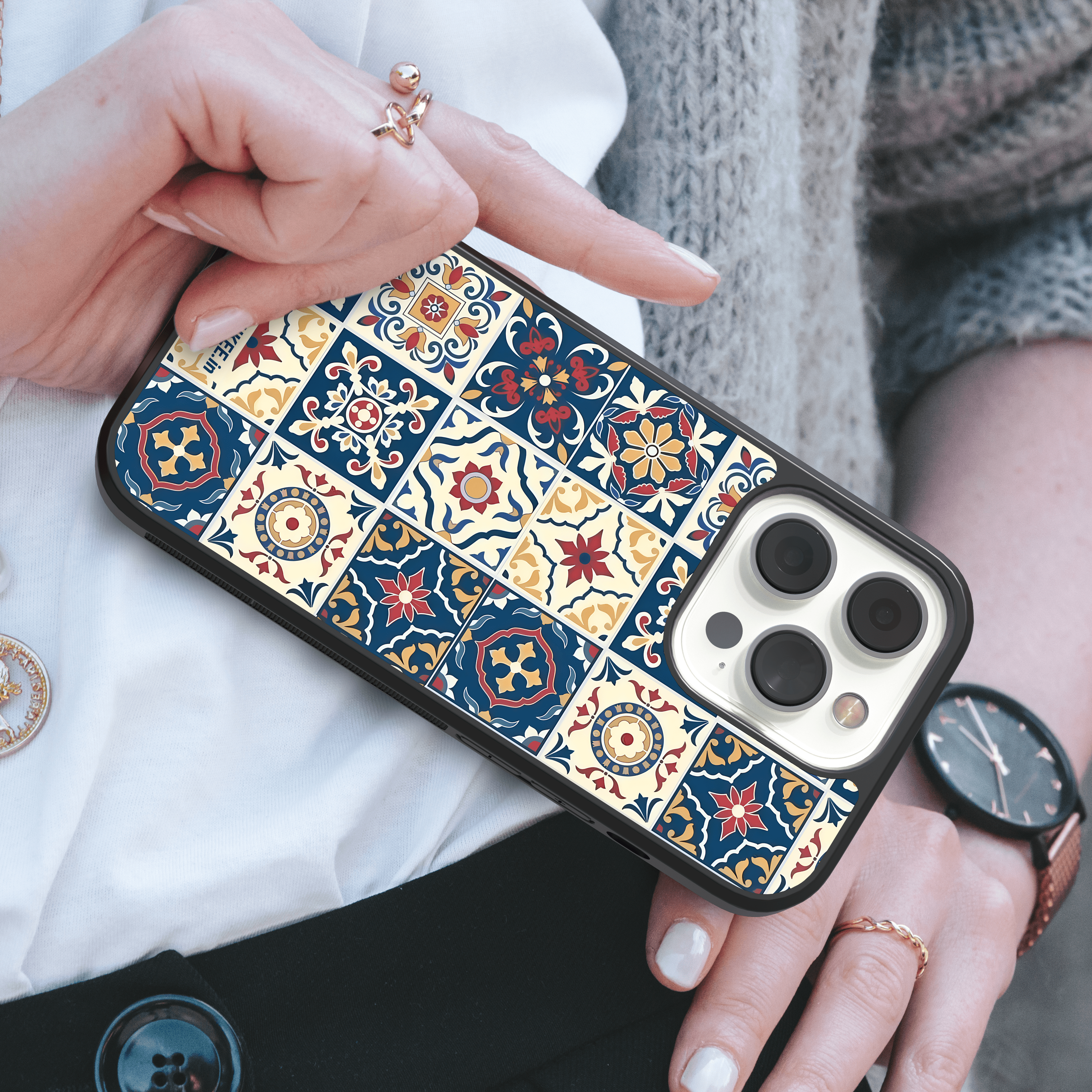 Ornate Spanish Tile Mobile Cover - Decorative Pattern