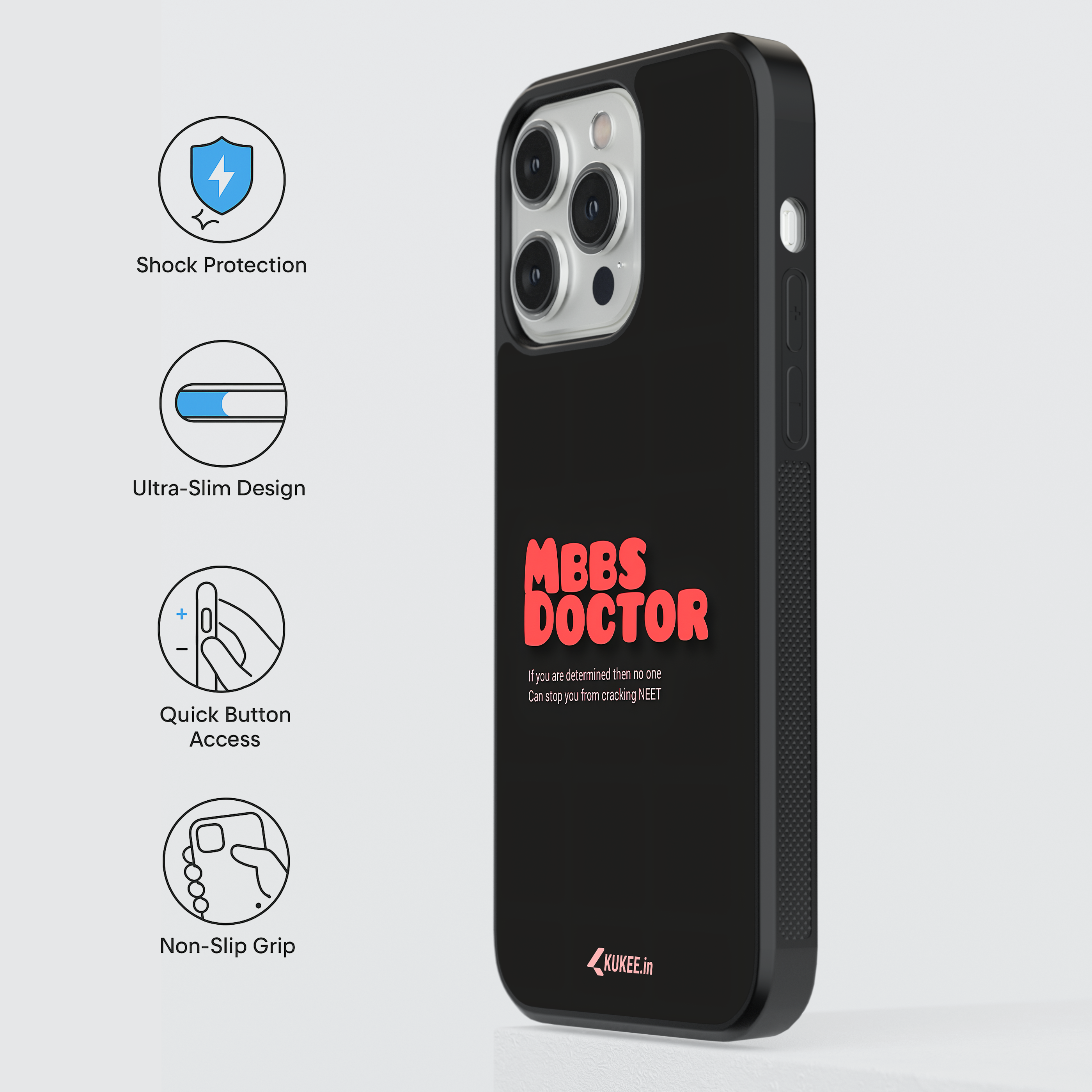 MBBS Doctor - Medical Student Mobile Cover - Determined to Crack NEET