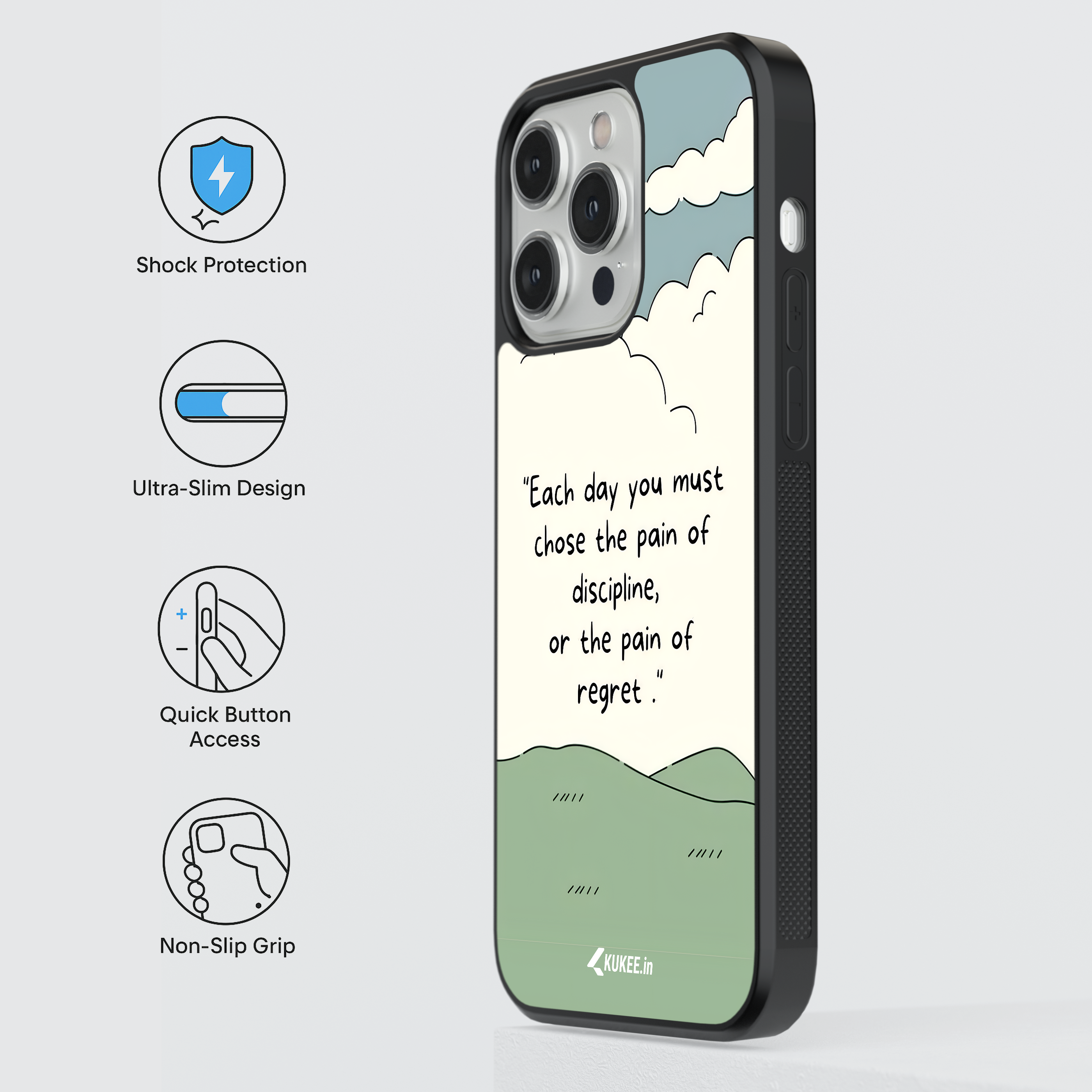 Pain of Discipline or Regret" Mobile Case - Motivational Quote