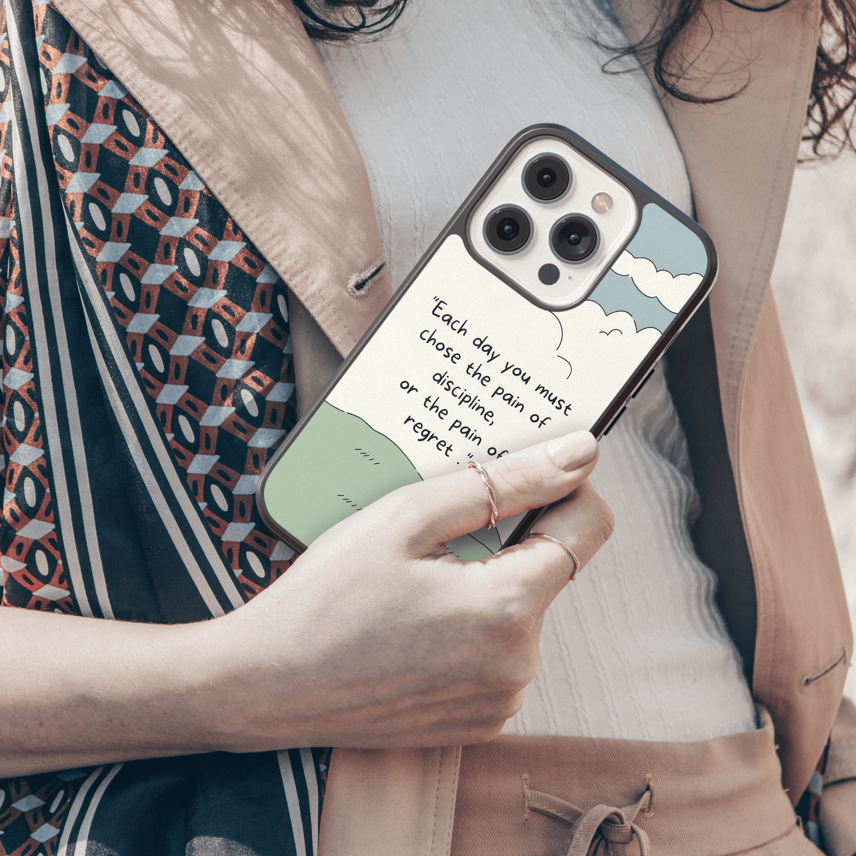 Pain of Discipline or Regret" Mobile Case - Motivational Quote