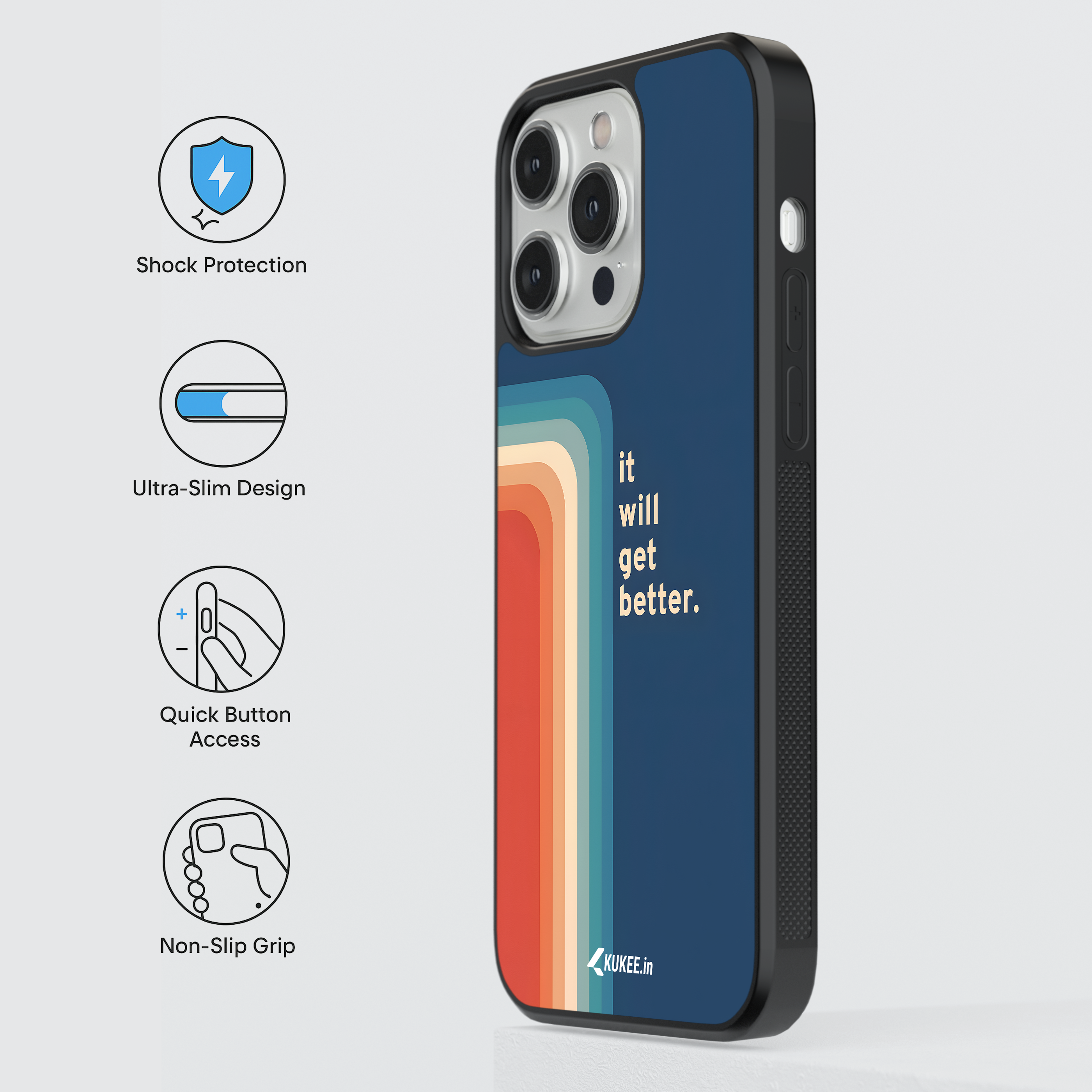 It Will Get Better. Mobile Case - Retro Rainbow Quote