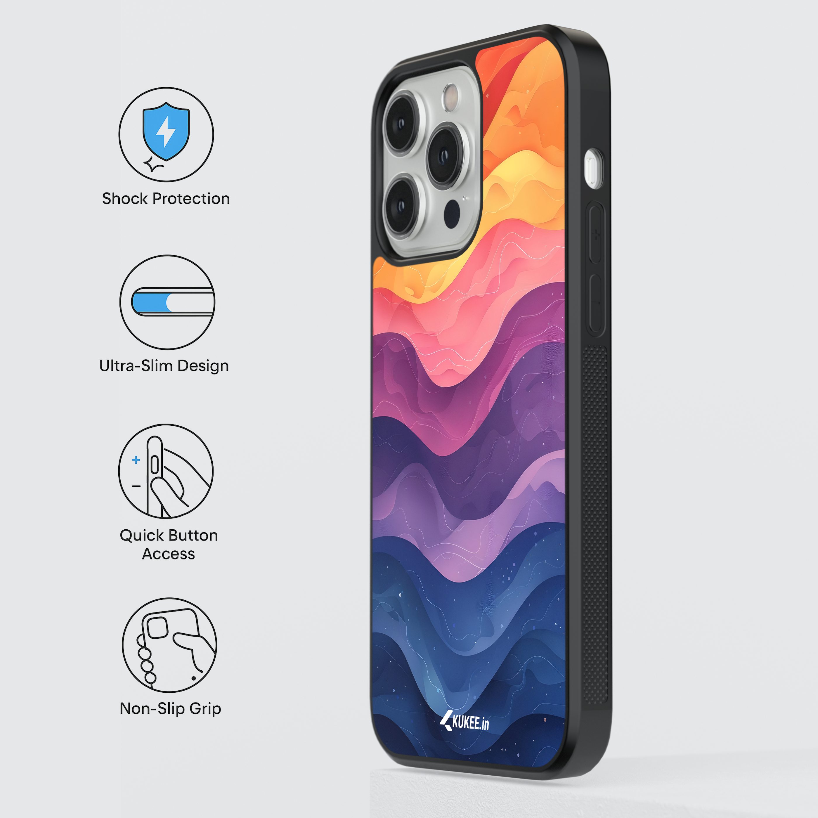 Vibrant Wave Art Mobile Cover - Flowing Abstract Design