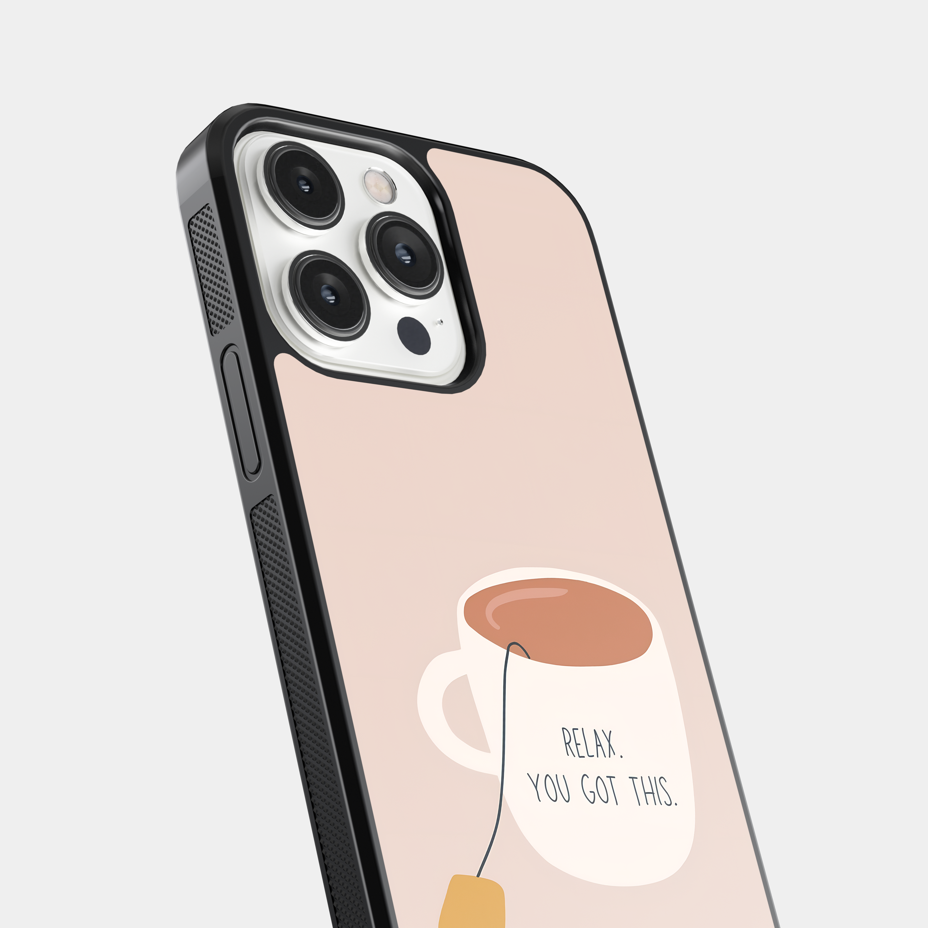 Relax You Got This - Positive Quote Mobile Cover with Cozy Teacup Design