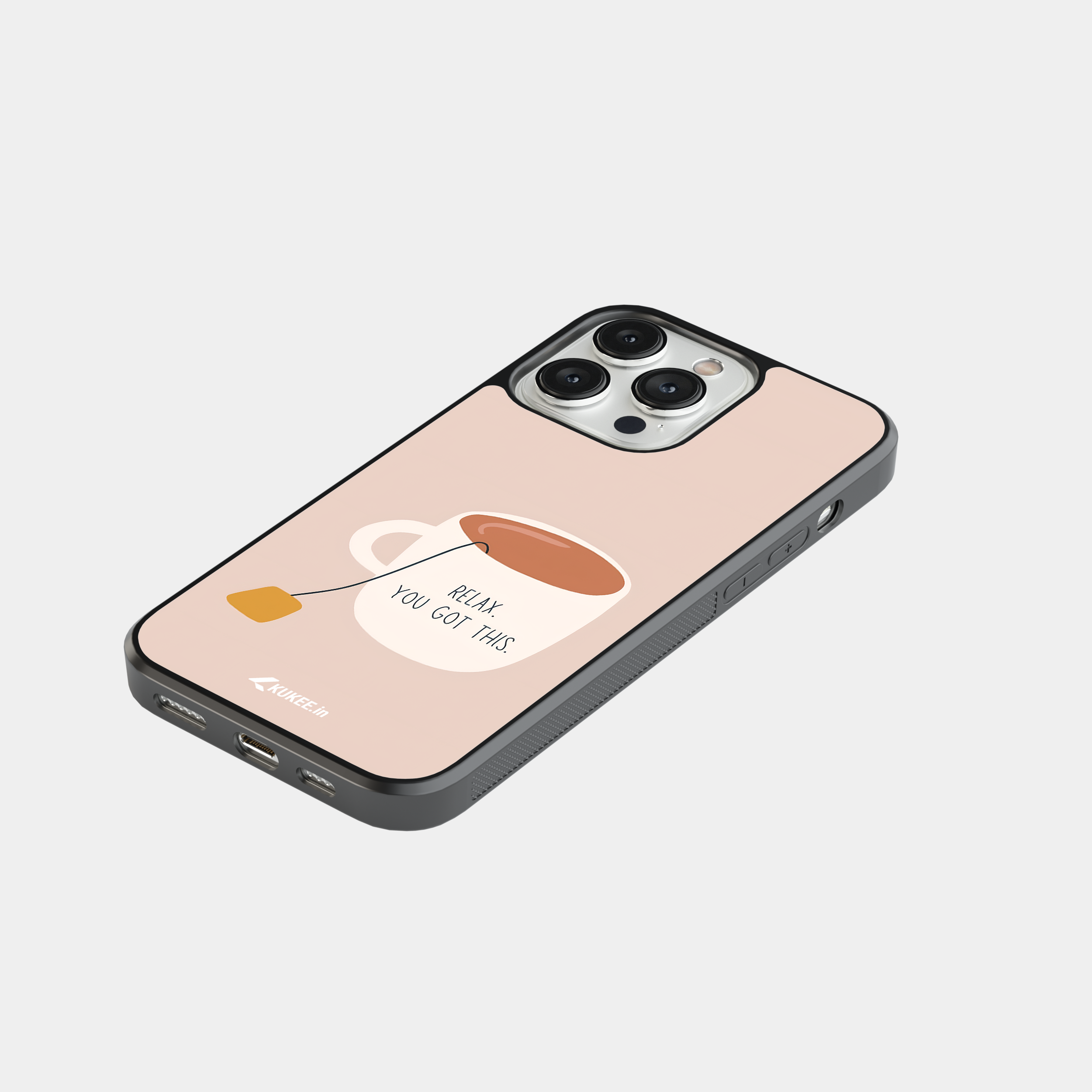 Relax You Got This - Positive Quote Mobile Cover with Cozy Teacup Design