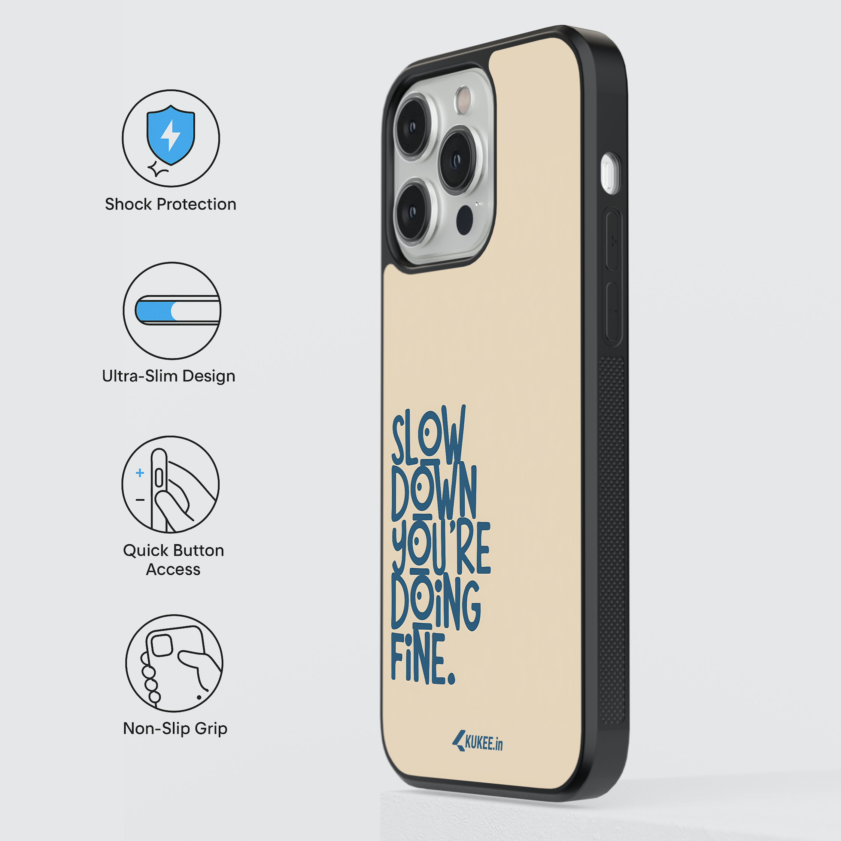 Slow Down You're Doing Fine - Positive Quote Mobile Cover