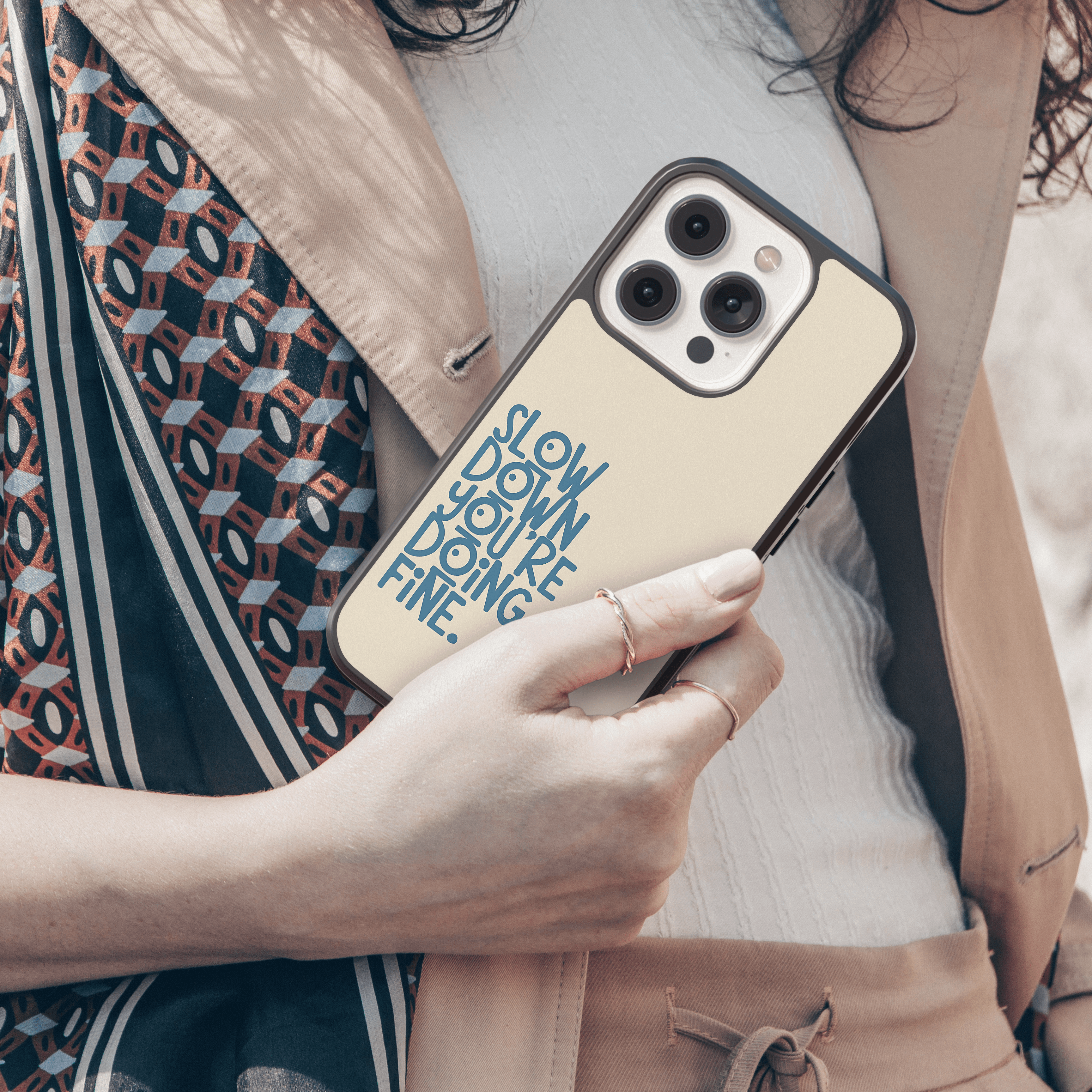 Slow Down You're Doing Fine - Positive Quote Mobile Cover