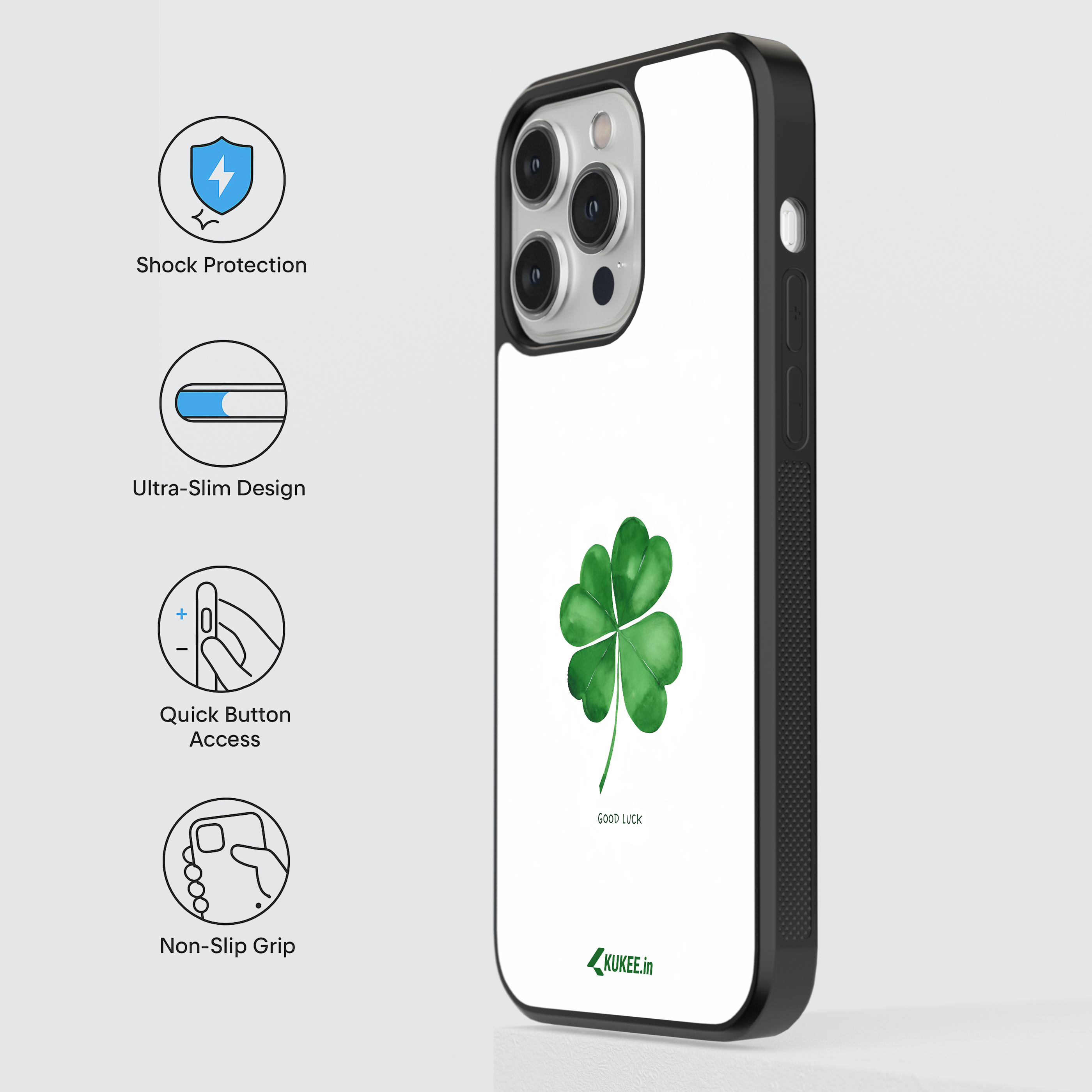 Four Leaf Clover Good Luck Mobile Case - Watercolor Design