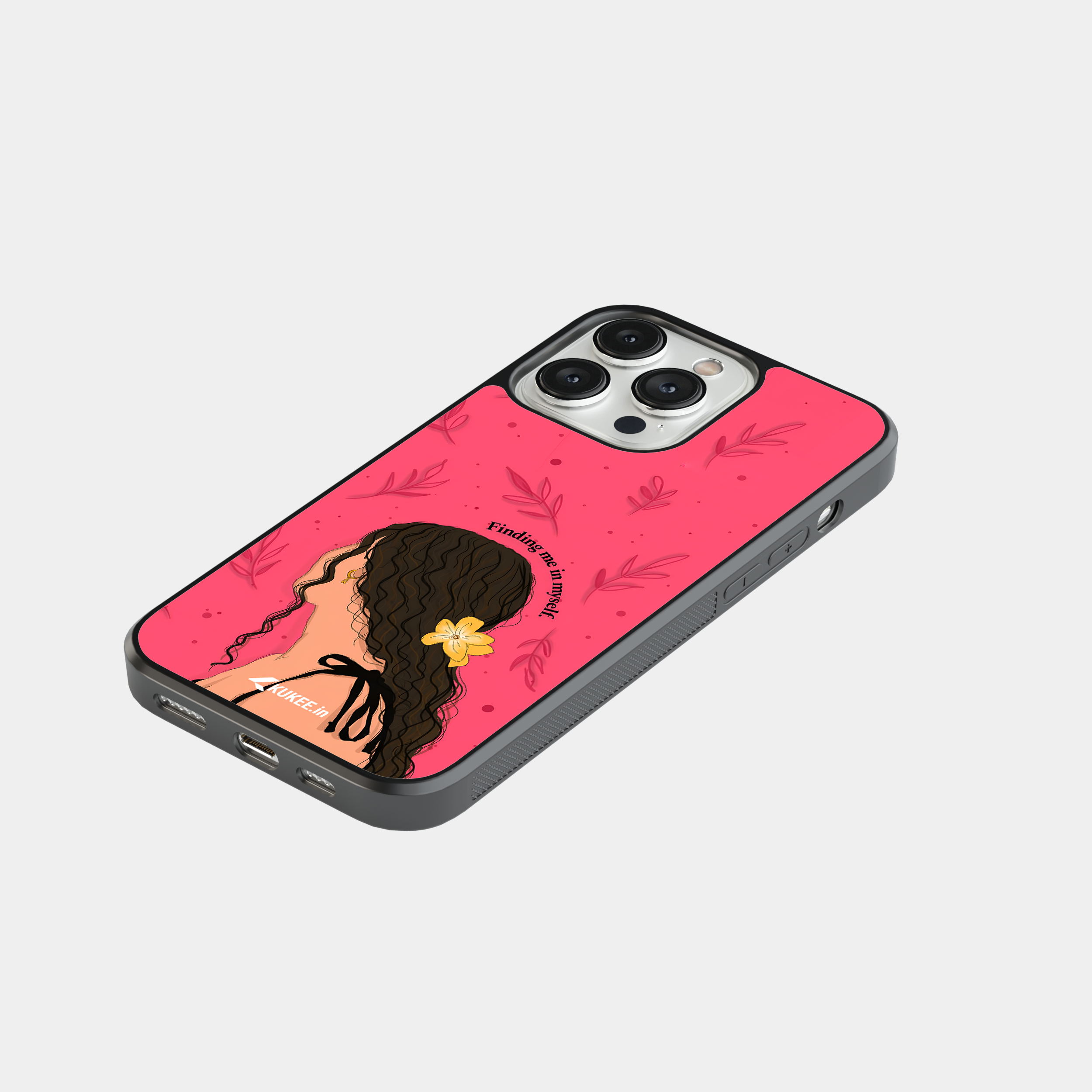 Finding me in myself - Self-Discovery Quote Mobile Cover with Stylish Woman and Flower