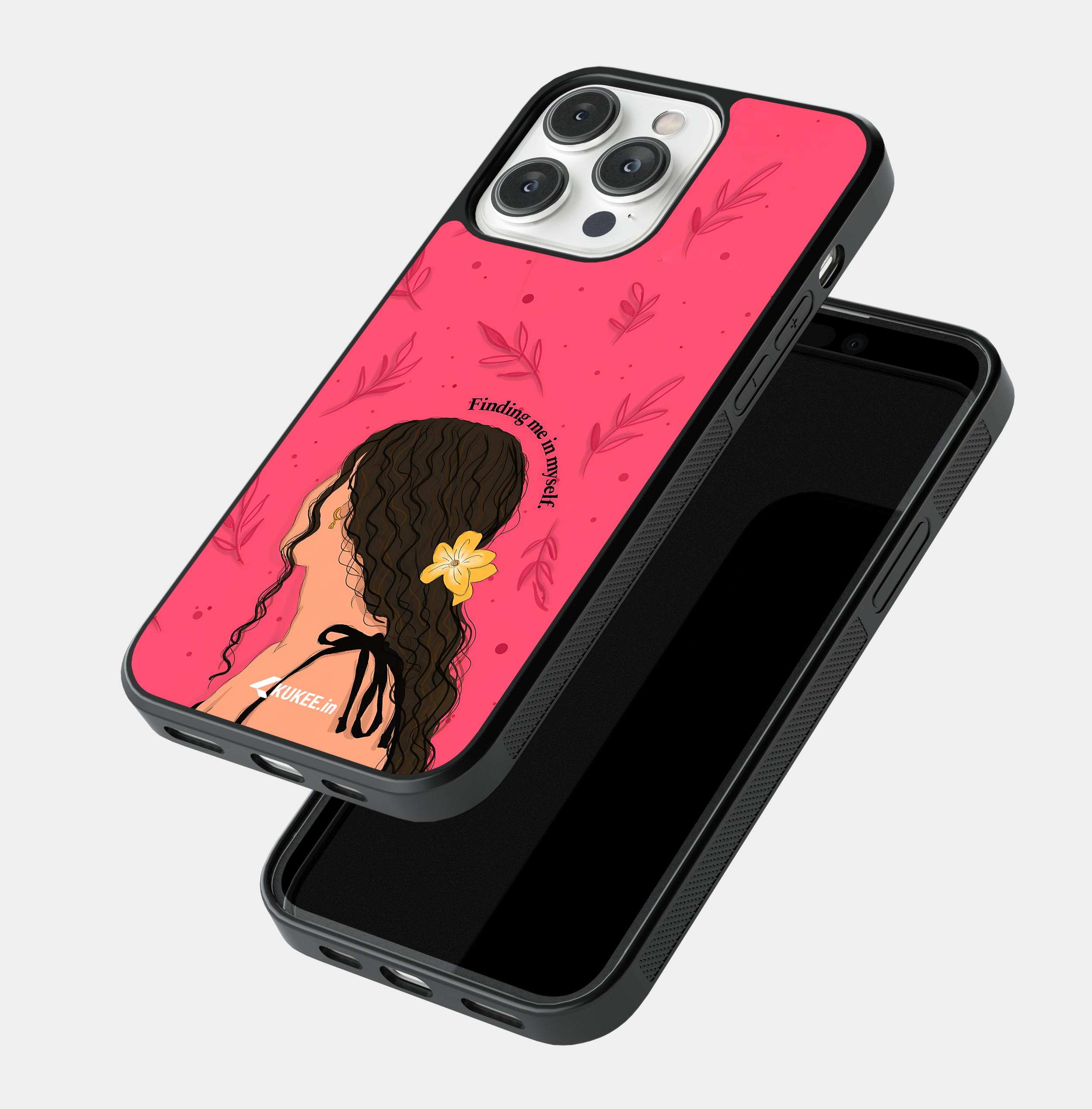 Finding me in myself - Self-Discovery Quote Mobile Cover with Stylish Woman and Flower