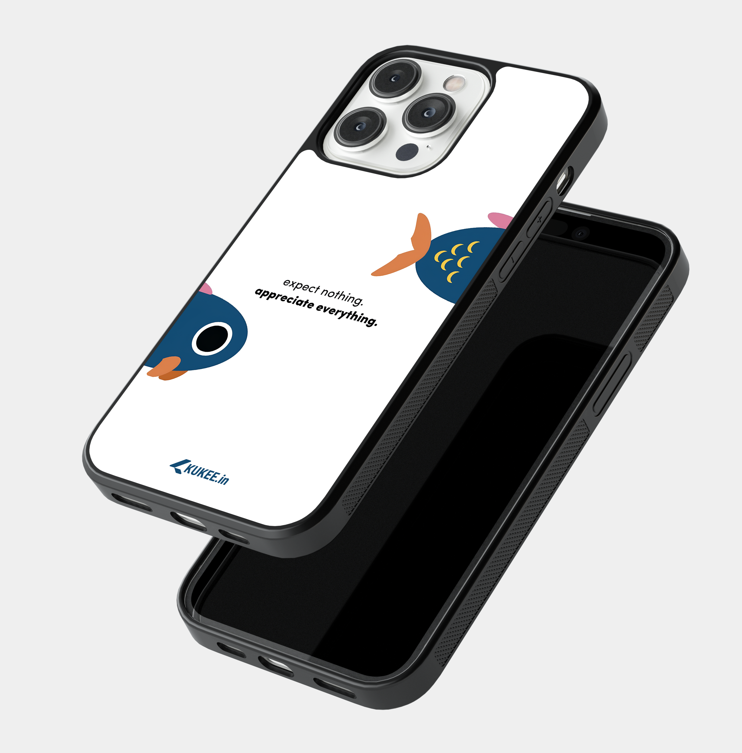 Expect nothing. appreciate everything - Cute Cartoon Fish and Saying