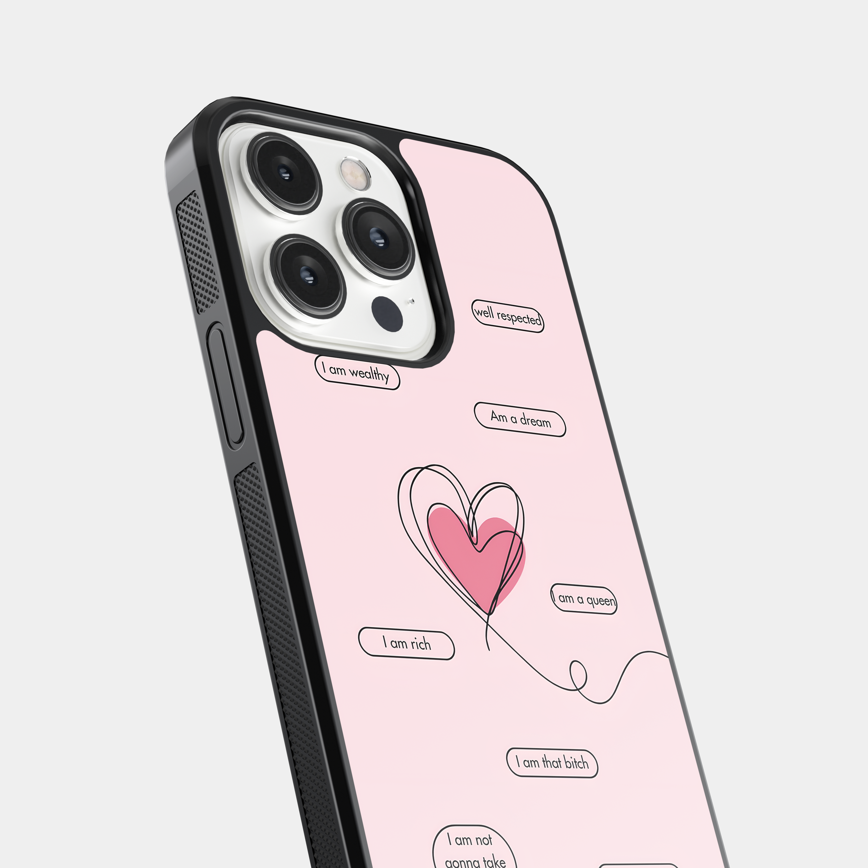 Positive Affirmations Mobile Case with Heart - Self-Love & Empowerment