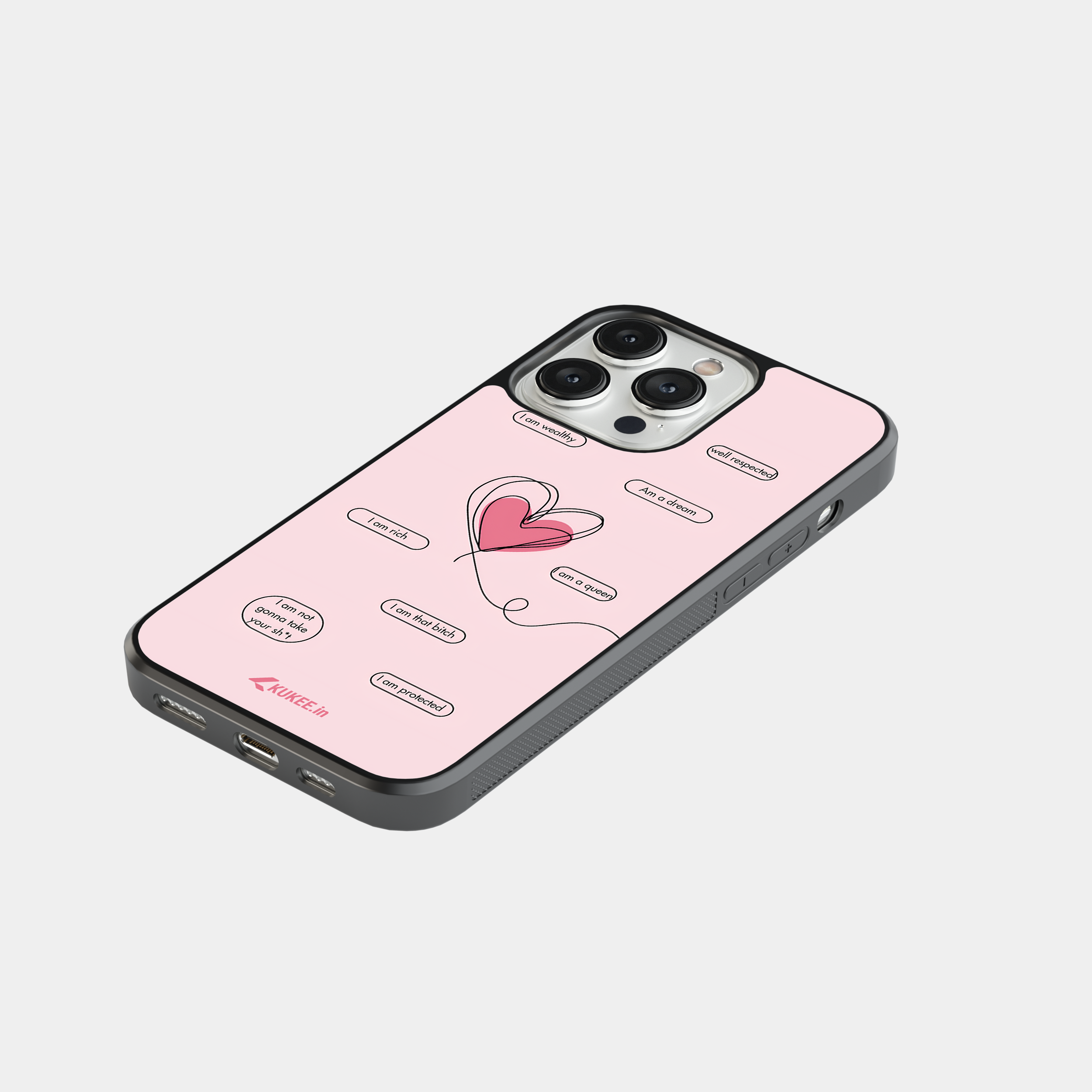 Positive Affirmations Mobile Case with Heart - Self-Love & Empowerment