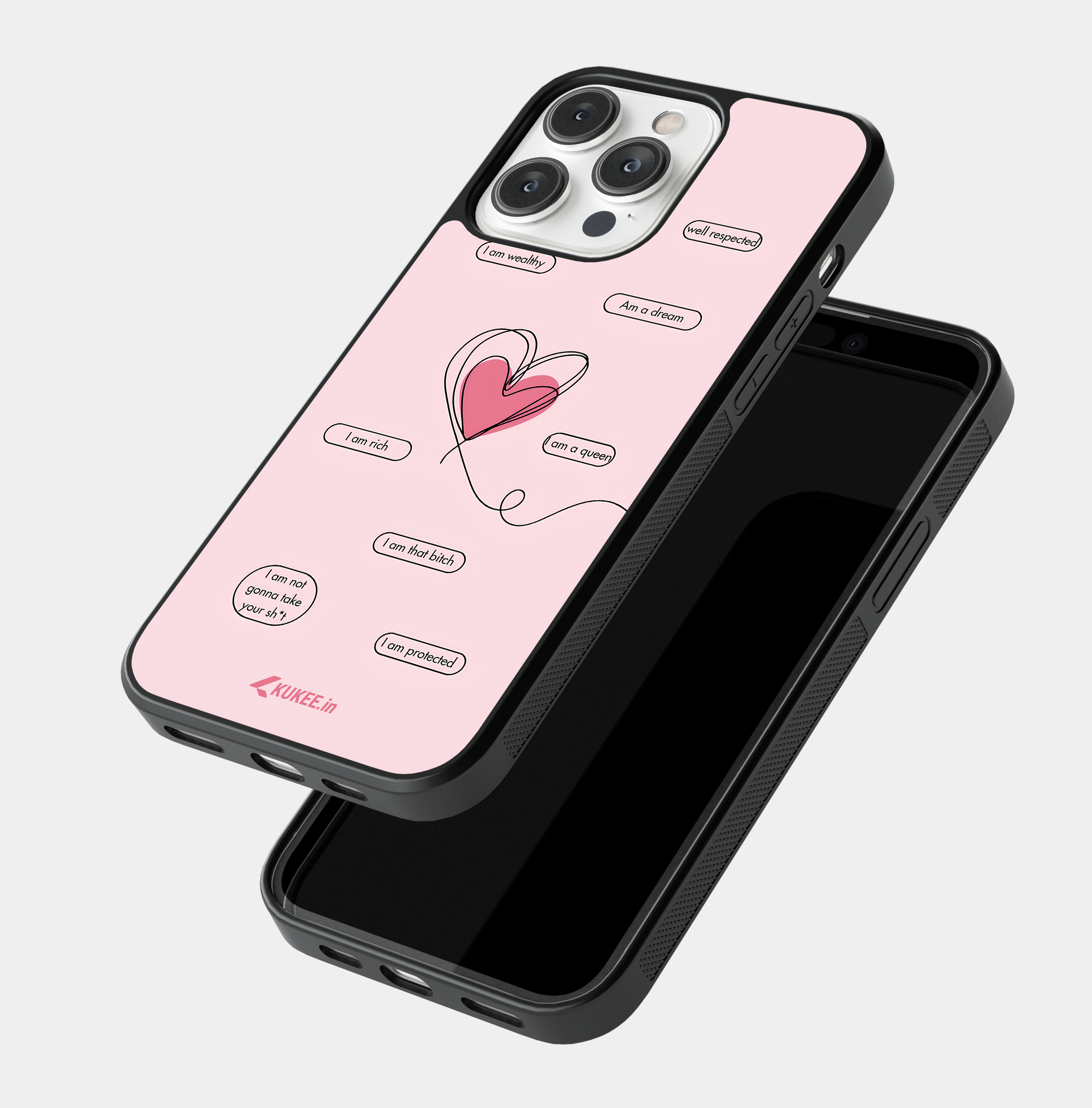 Positive Affirmations Mobile Case with Heart - Self-Love & Empowerment