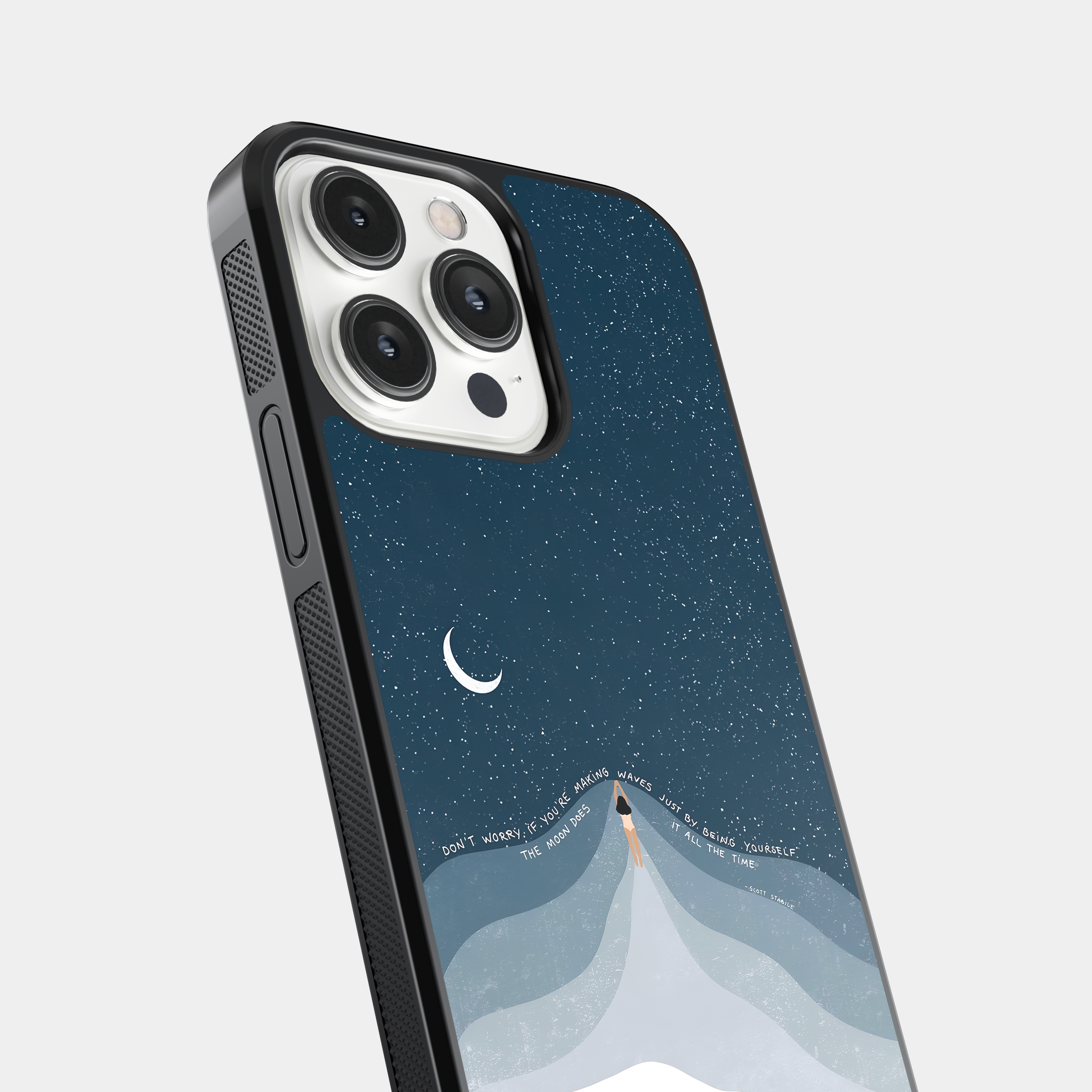 Empowering Moon and Ocean Mobile Case - Serene Moonlit Ocean Design