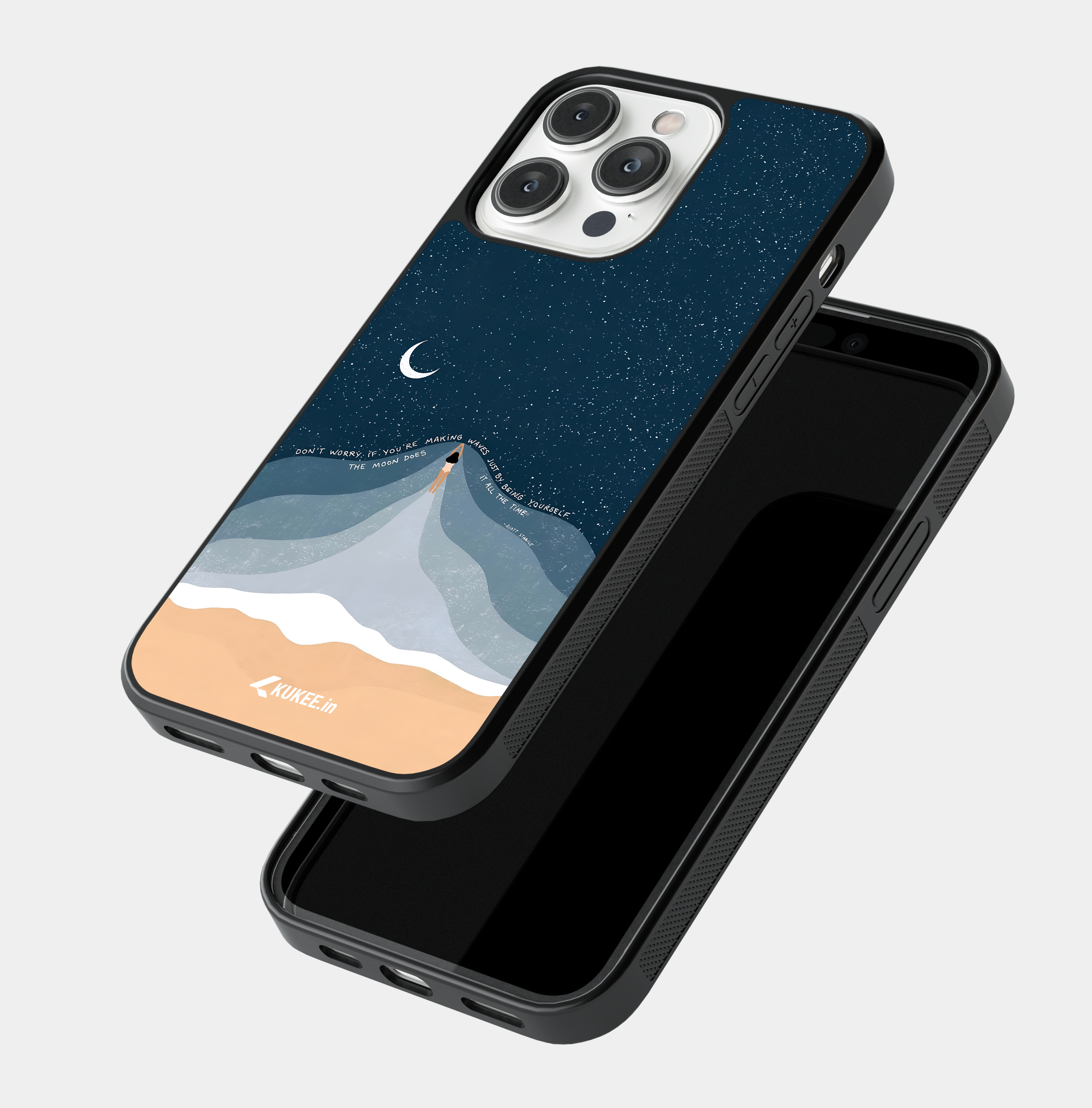 Empowering Moon and Ocean Mobile Case - Serene Moonlit Ocean Design