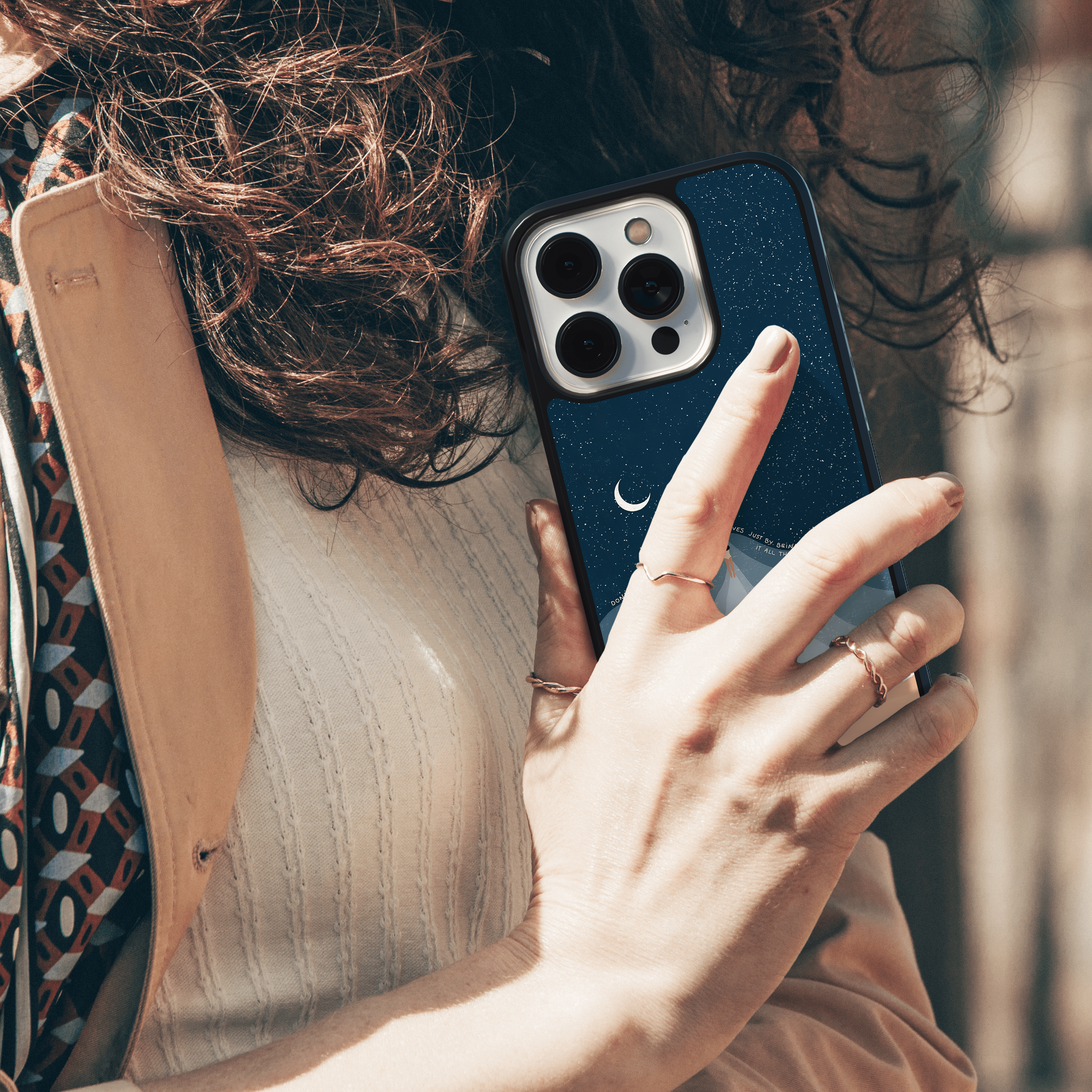 Empowering Moon and Ocean Mobile Case - Serene Moonlit Ocean Design